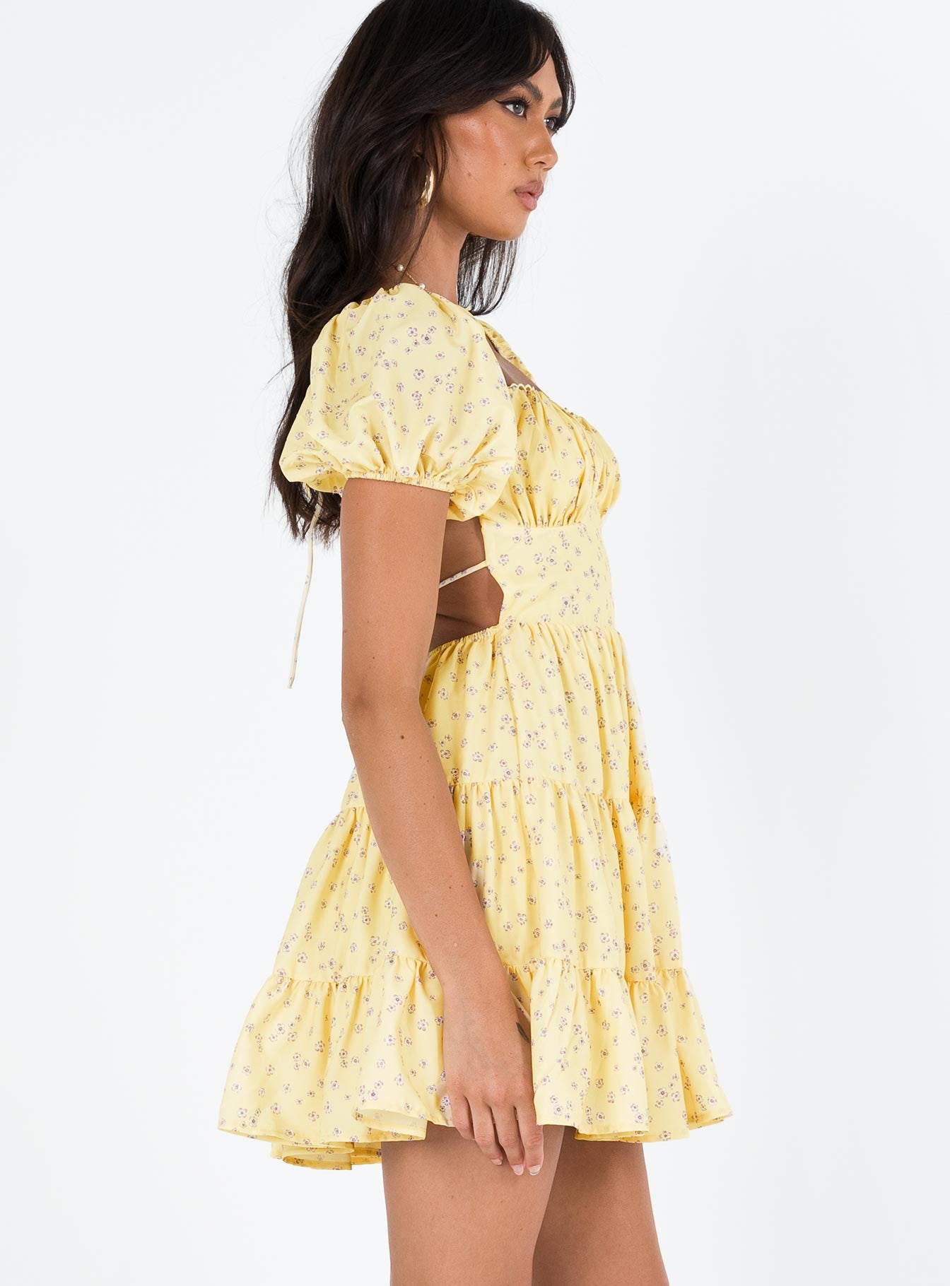 Danny Mini Dress Yellow Floral - Image 5