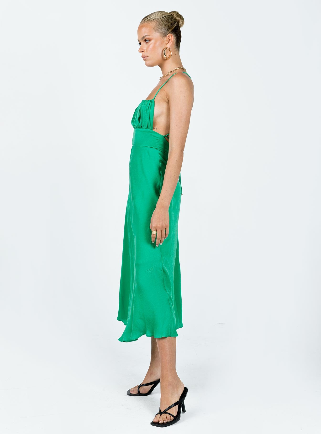 Veno Midi Dress Green - Image 3