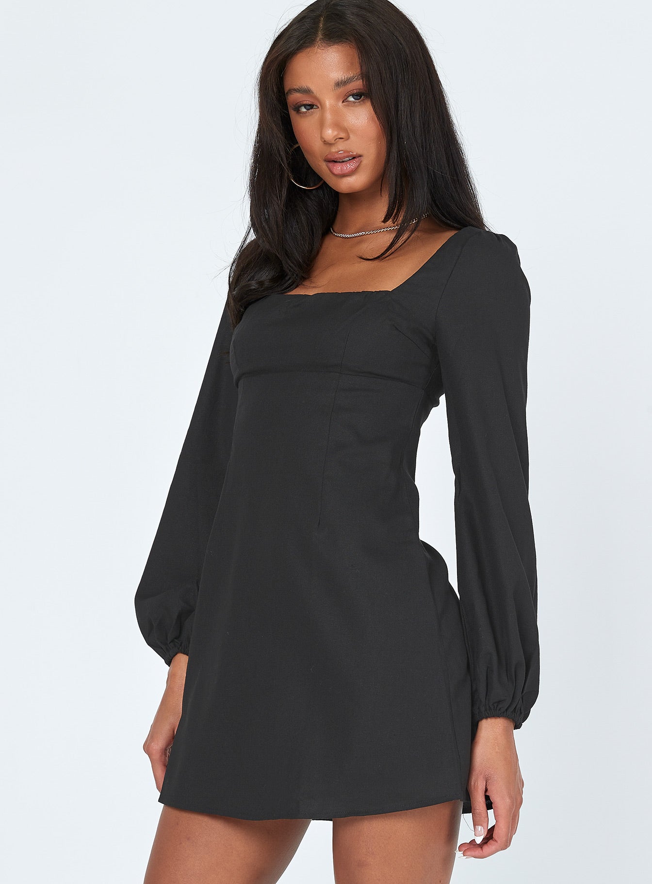 Hastings Long Sleeve Mini Dress Black - Image 3