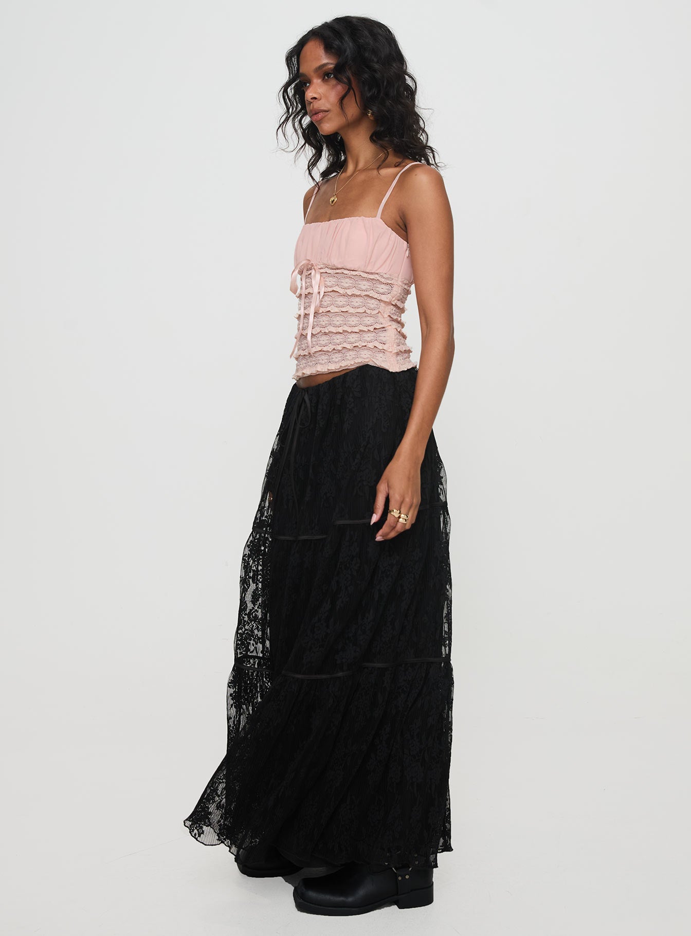 Oh Plisse Maxi Skirt Black - Image 4