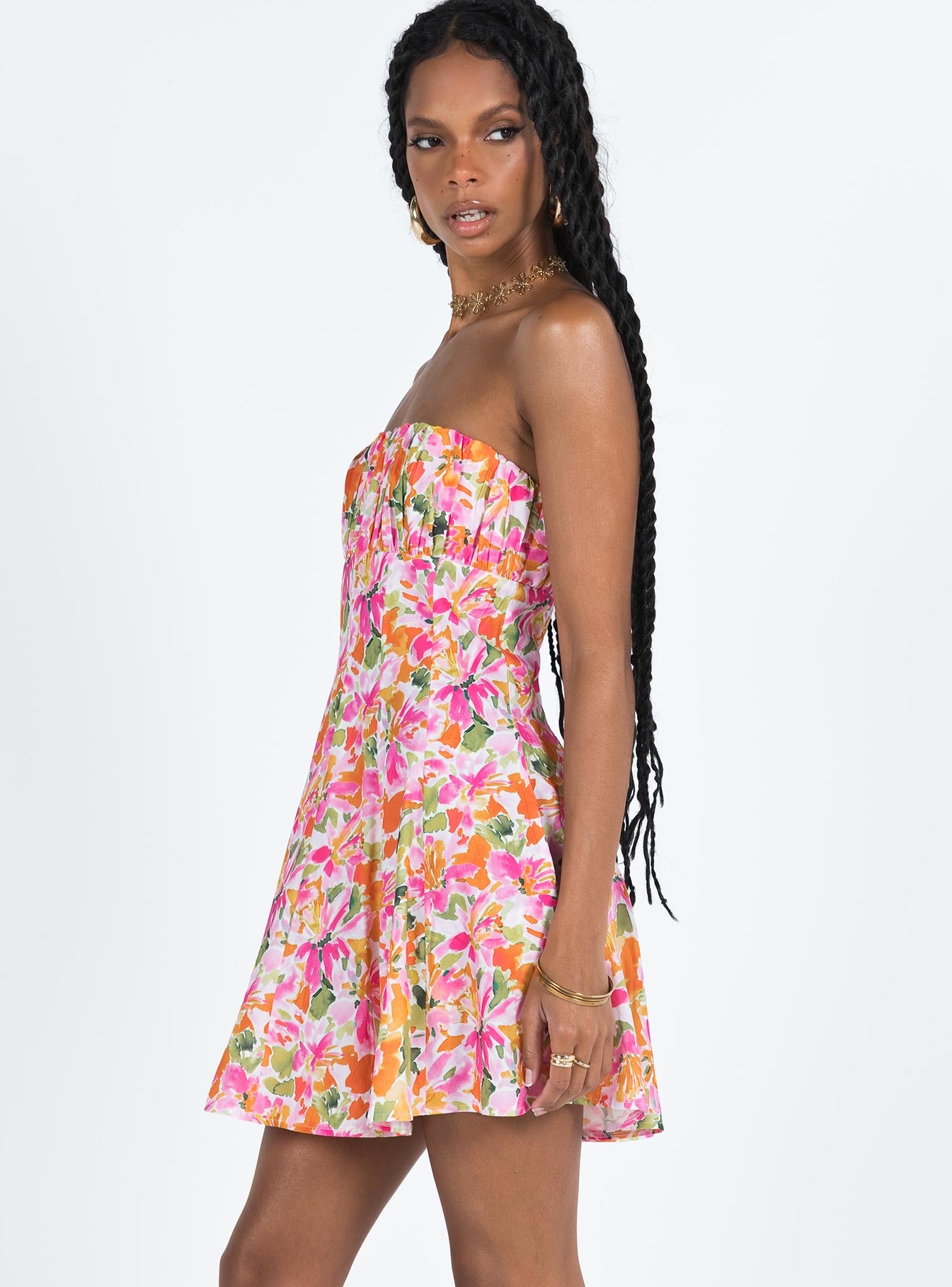 Largo Strapless Mini Dress Multi - Image 4