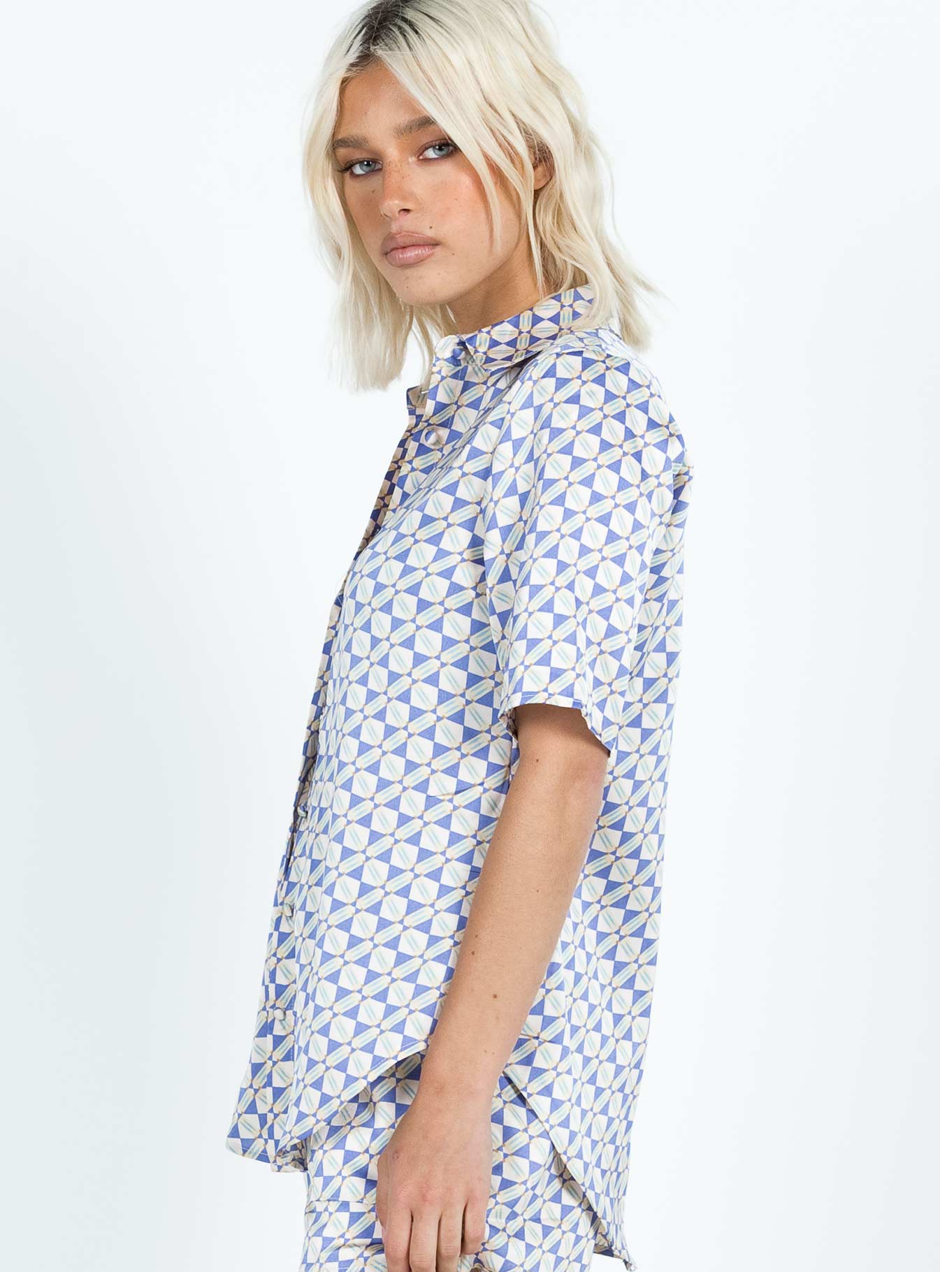 Ziggy Short Sleeve Shirt Blue - Image 4