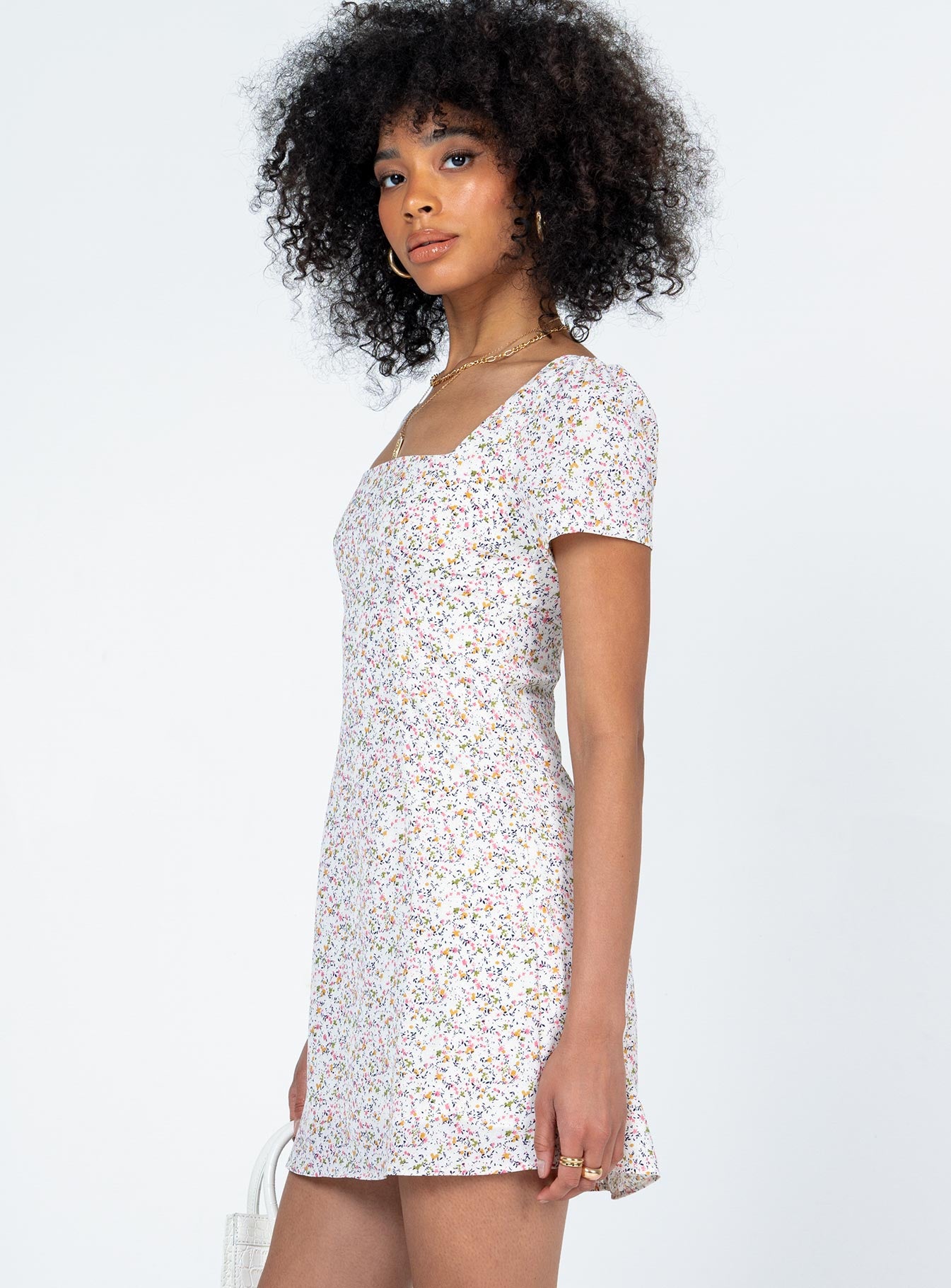 Hastings Mini Dress White Floral - Image 5