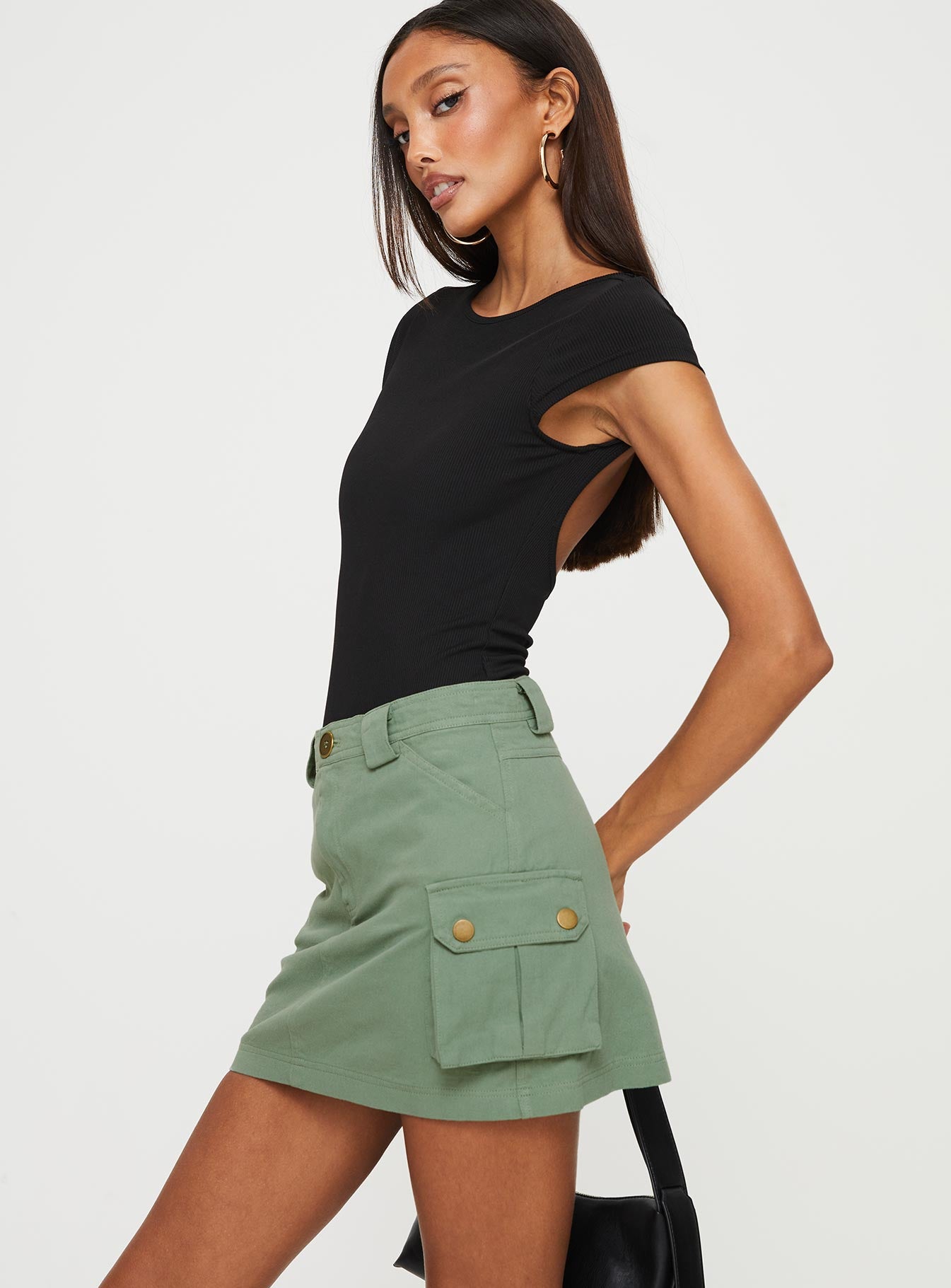 Lydie Cargo Mini Skirt Green - Image 4