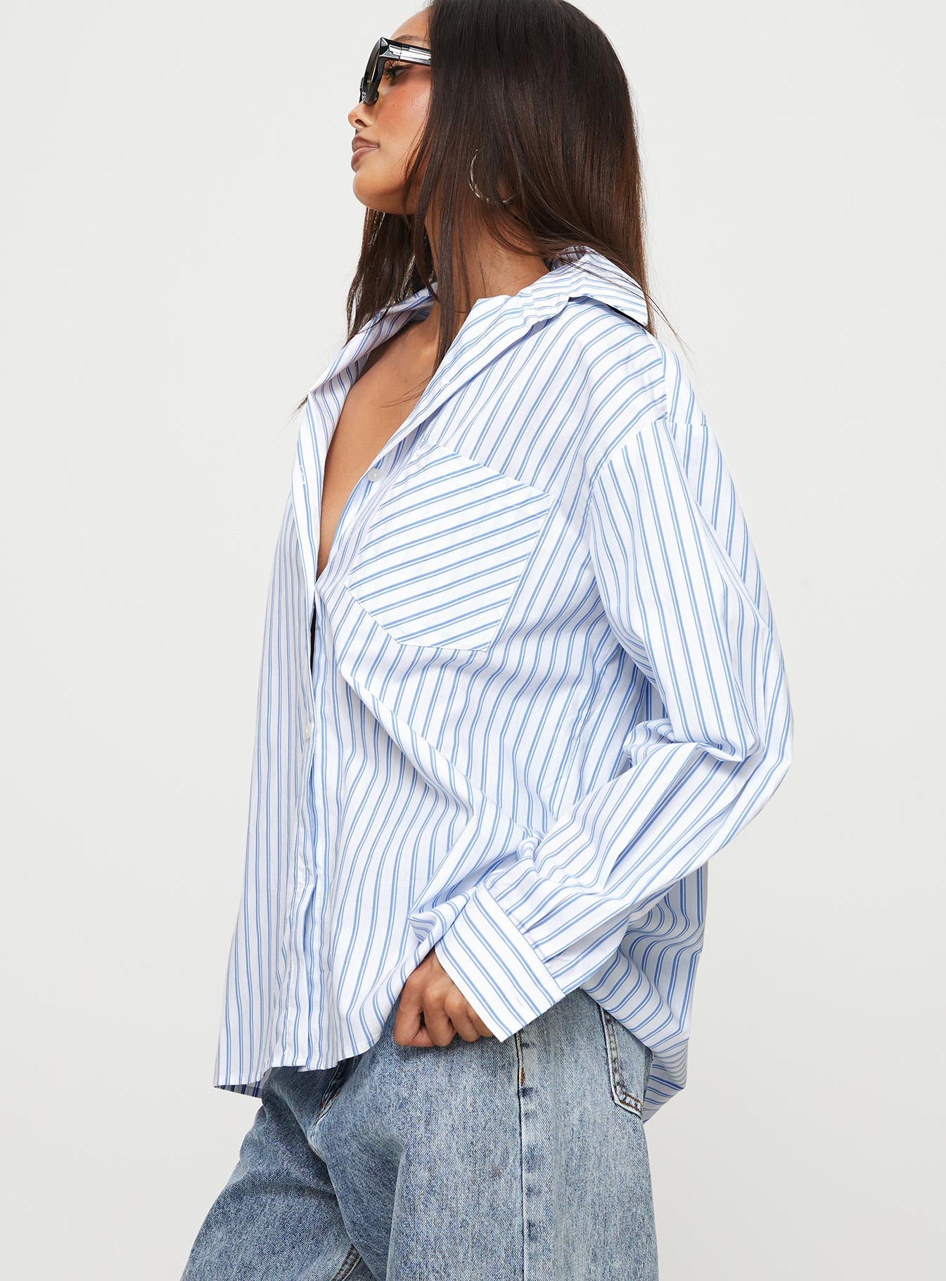 Laverne Stripe Shirt Blue / White - Image 4