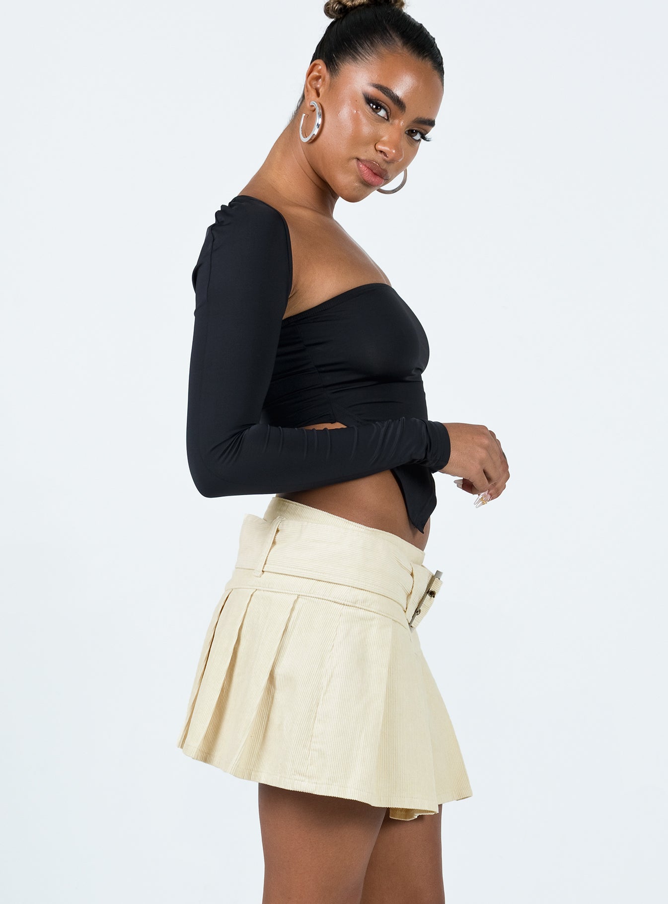 Nambour Mini Skirt Beige - Image 4