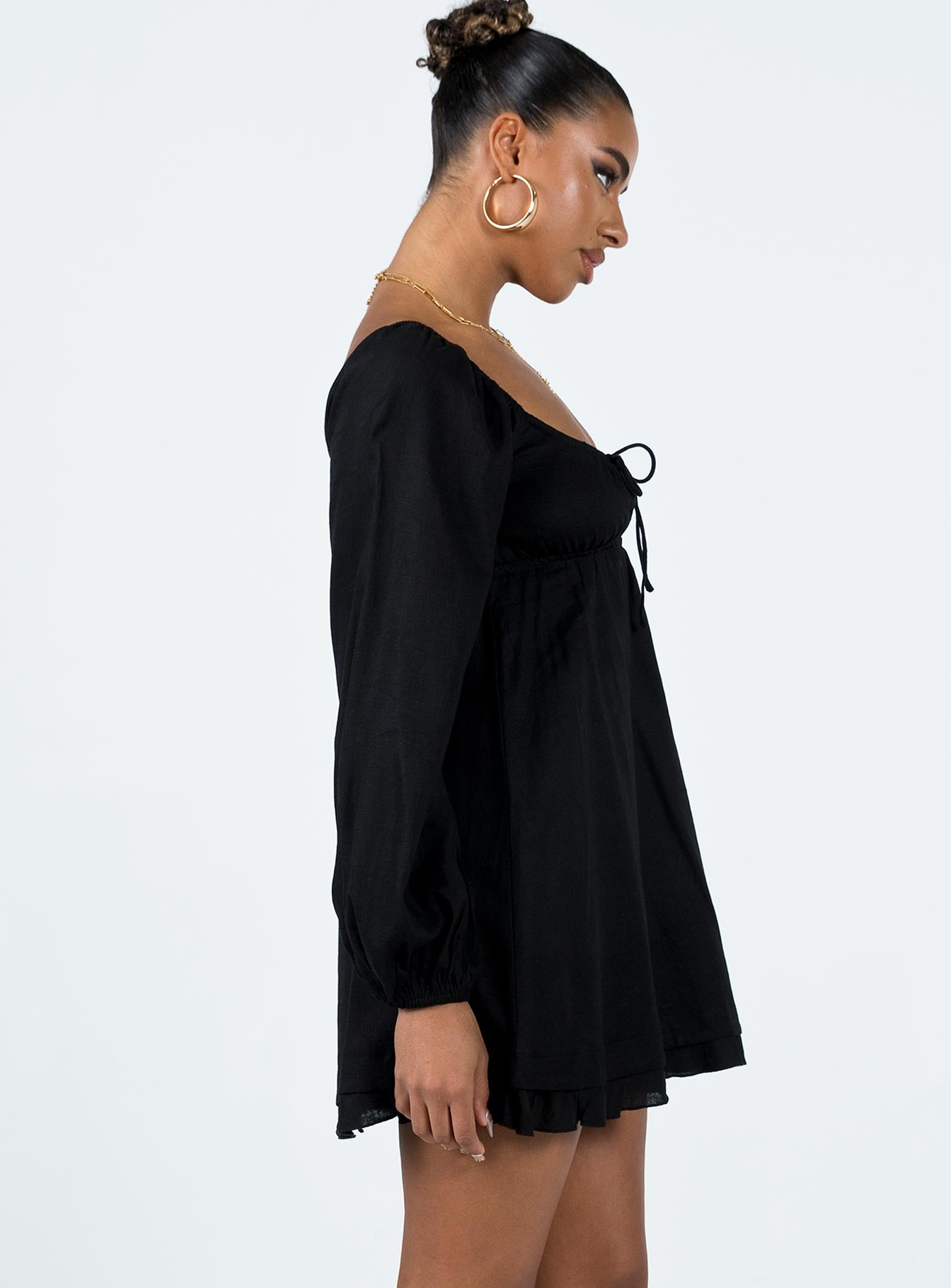 Empress Of Love Long Sleeve Mini Dress Black - Image 3