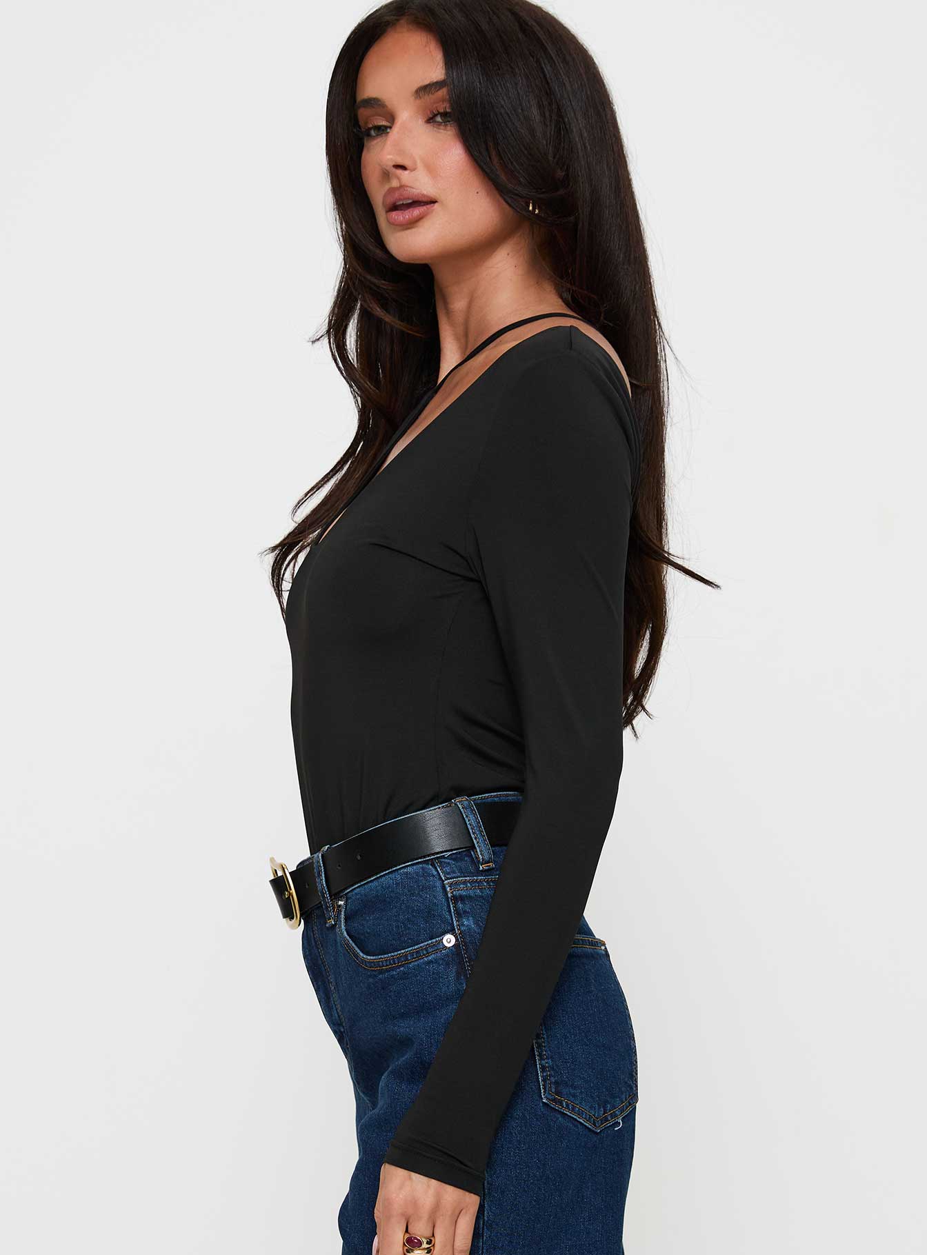 Play Pretend One Sleeve Bodysuit Black - Image 3