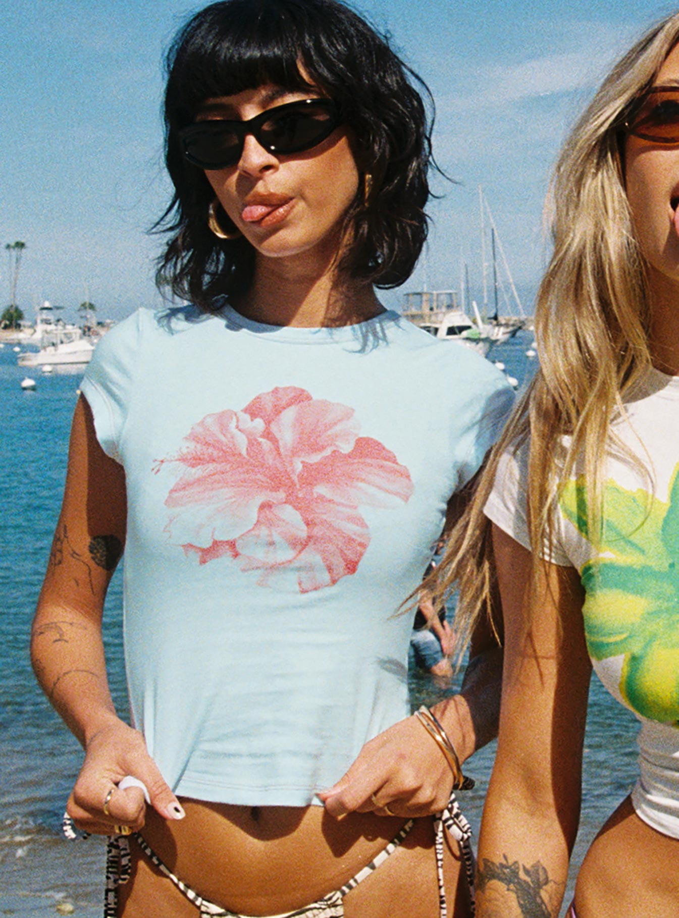 Owenz Hibiscus Baby Tee Blue - Image 5