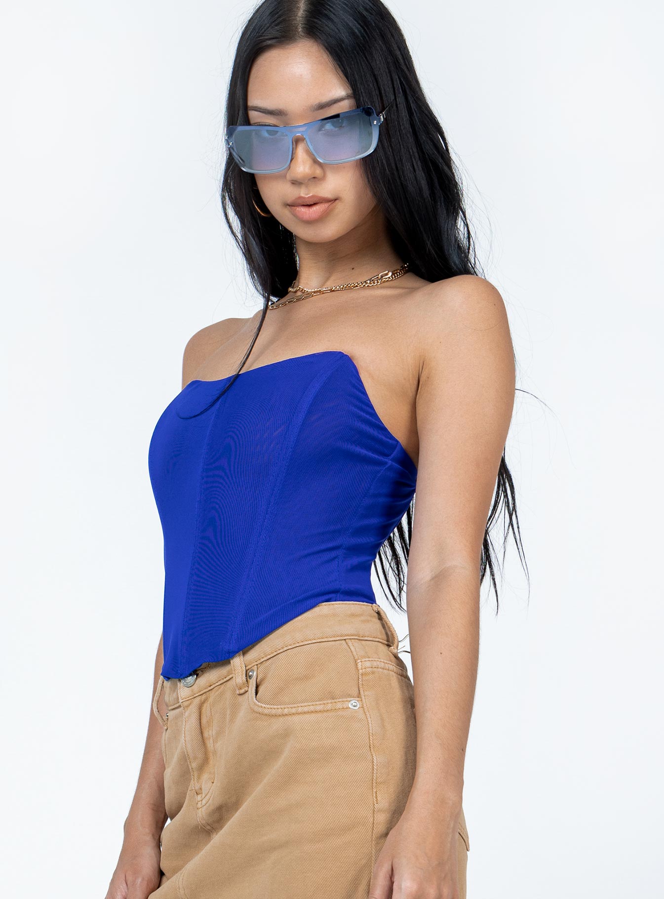 Azriel Strapless Bustier Blue - Image 4