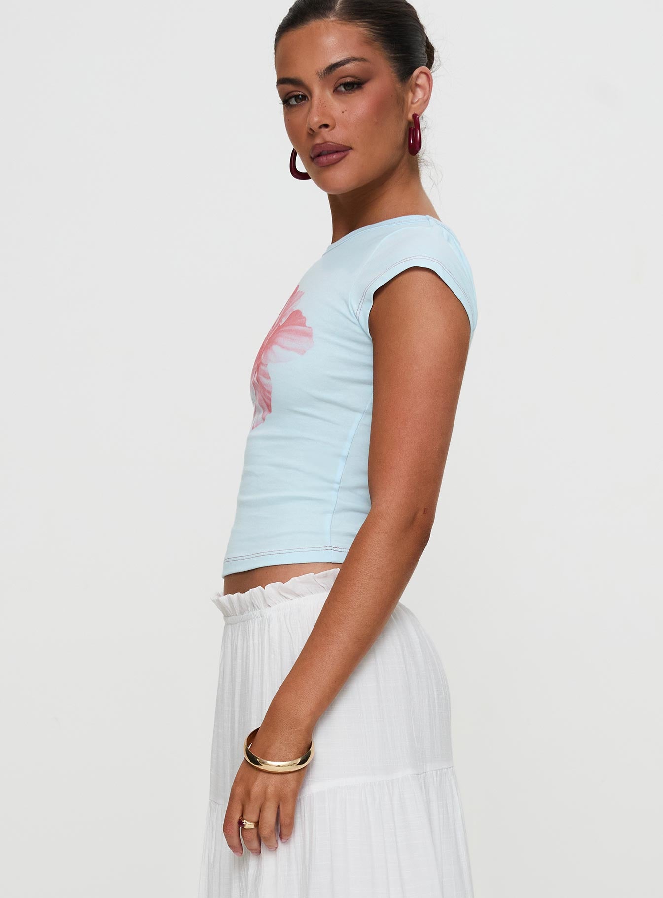 Owenz Hibiscus Baby Tee Blue - Image 9