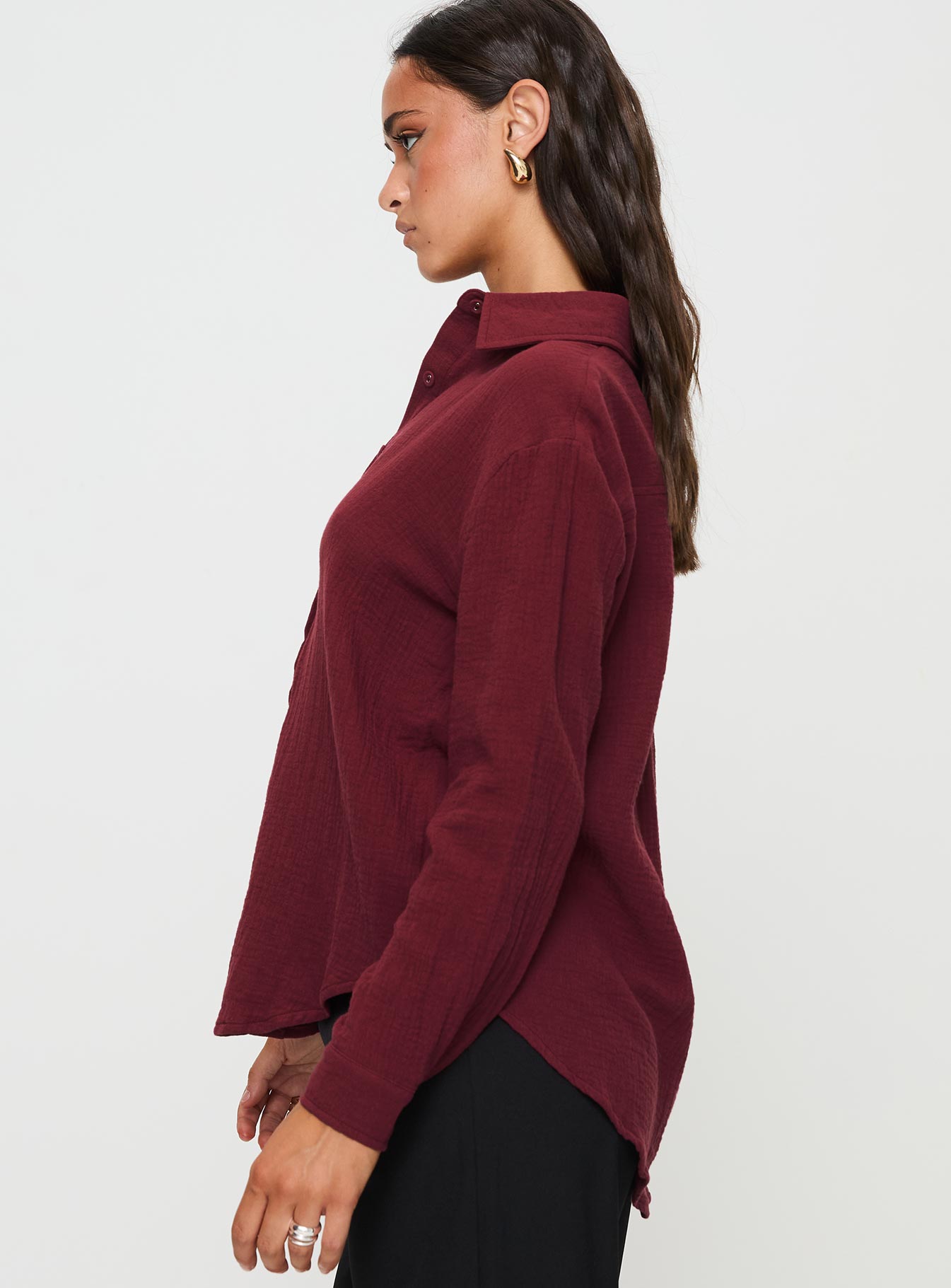 Mahalia Shirt Burgundy - Image 4