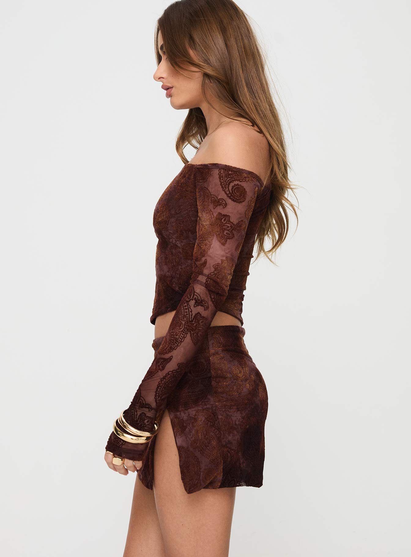 Jalis One Shoulder Set Paisley - Image 4