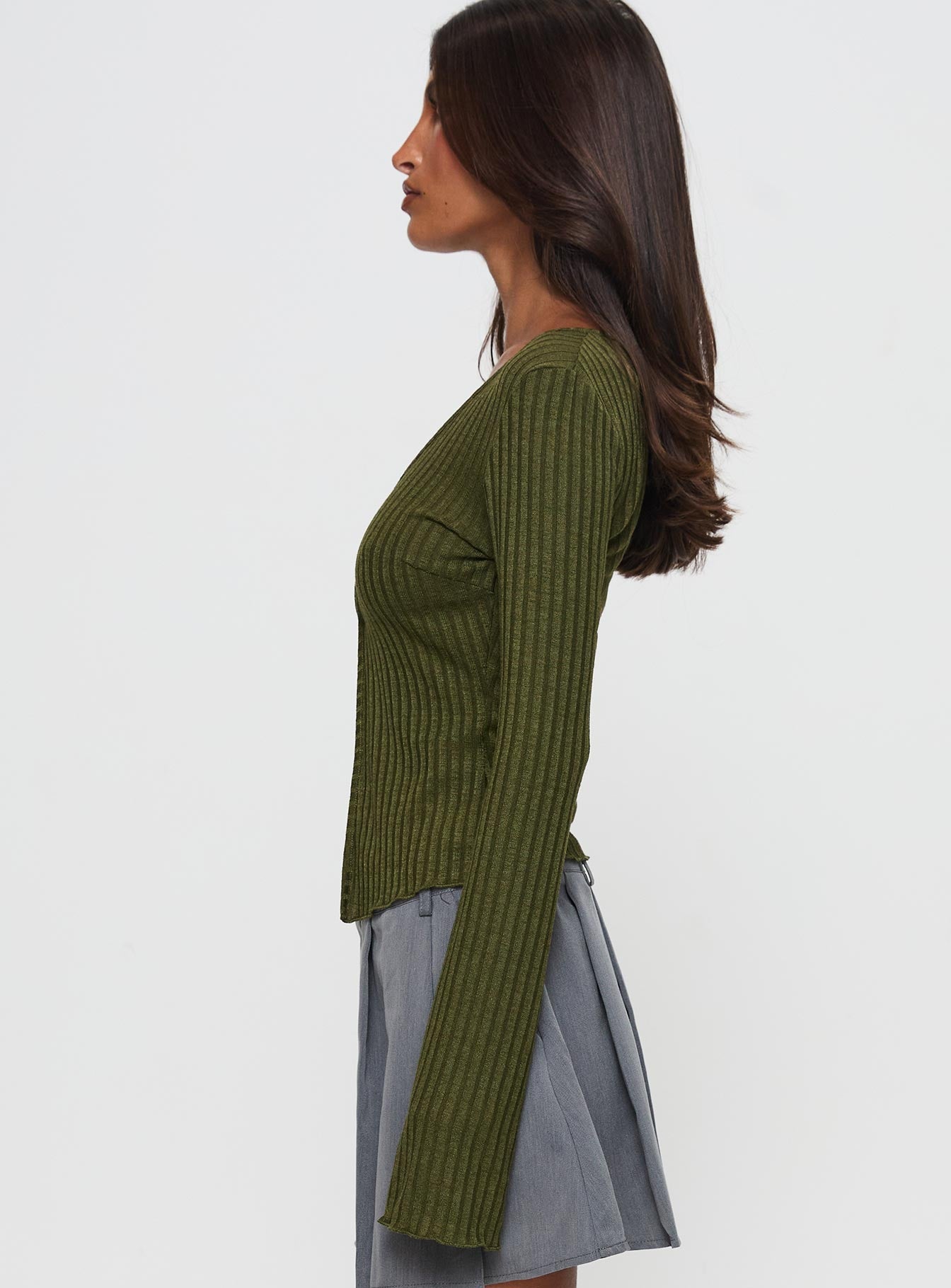 Allona Long Sleeve Top Green - Image 3