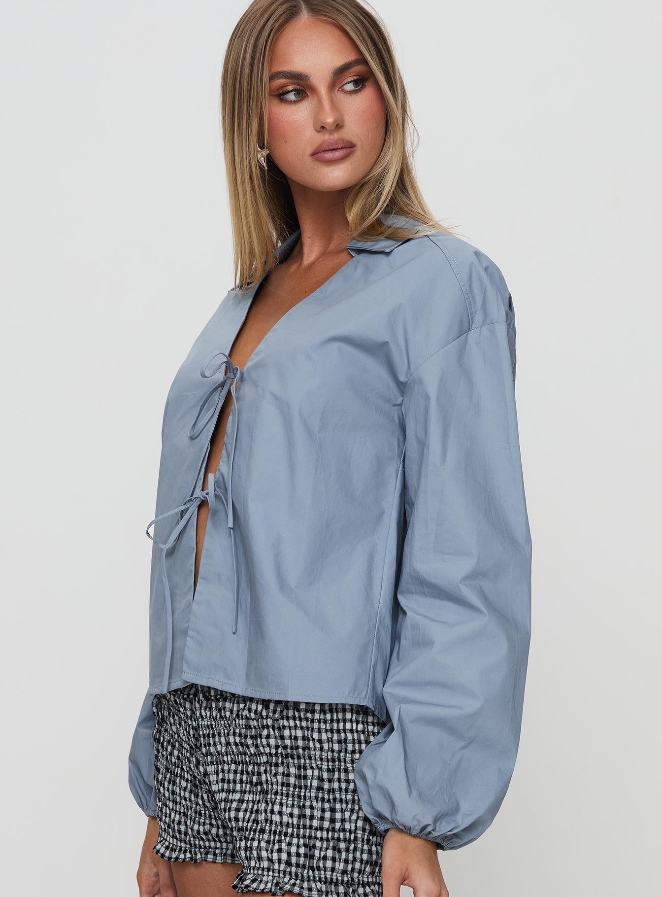 Rinon Long Sleeve Top Steel - Image 4