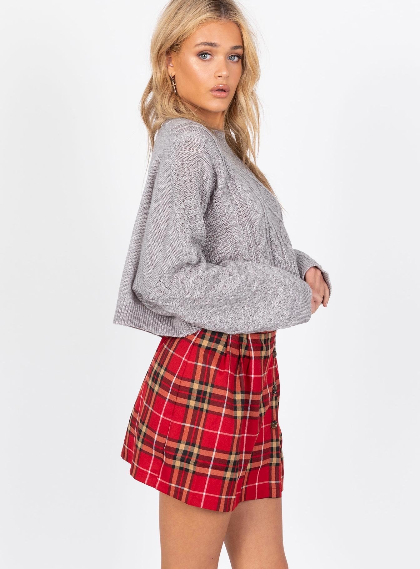 The Stan Cropped Sweater Grey - Image 3