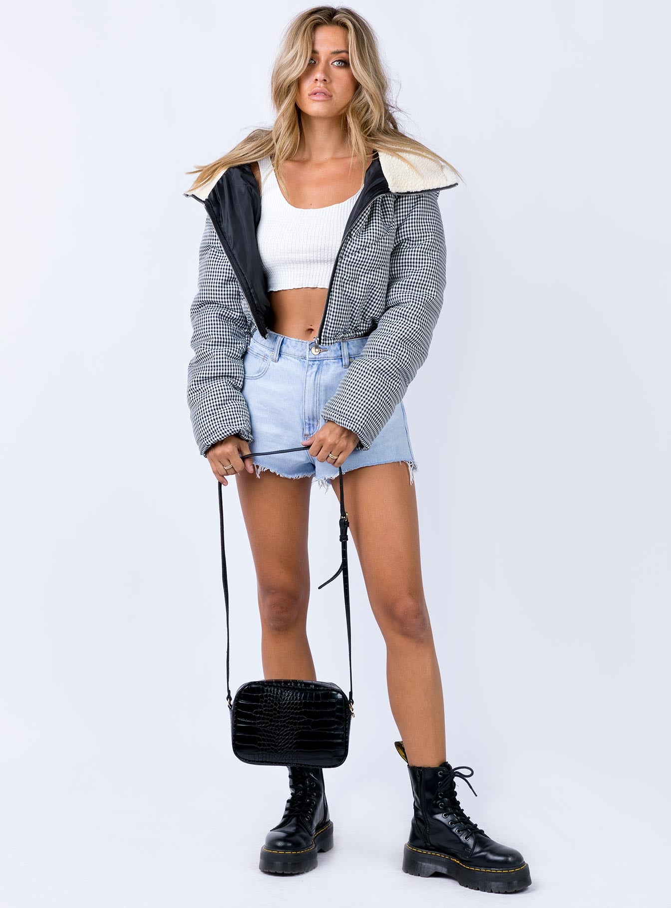 The Keir Puffer Jacket Black/White - Image 4