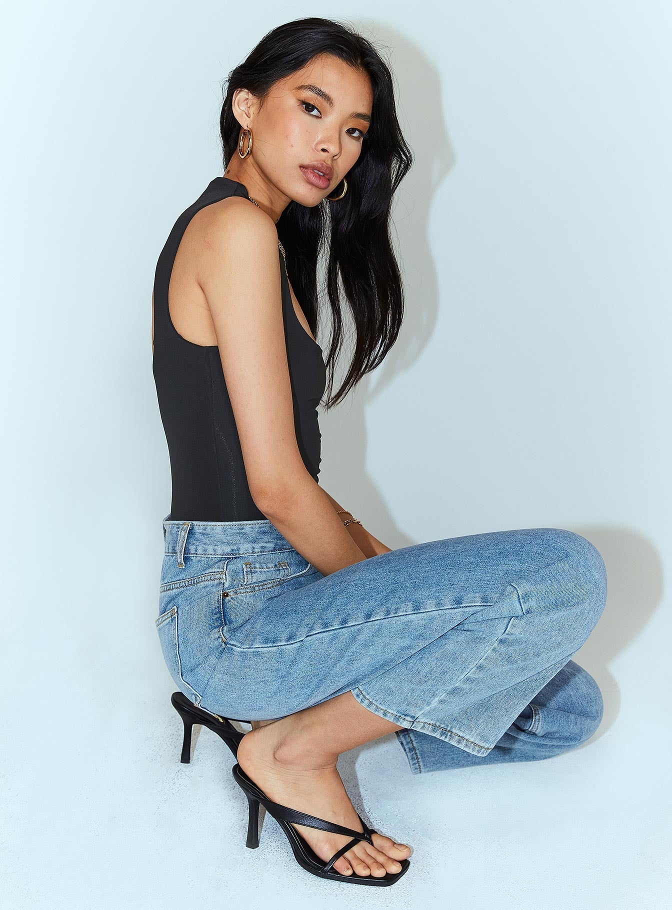 Molly Asymmetric Bodysuit Black - Image 4