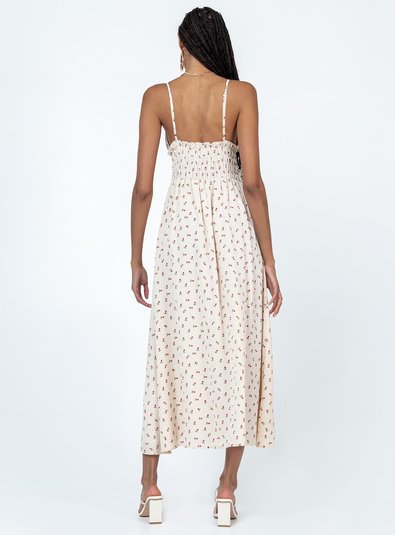 Roza Midi Dress Beige - Image 4