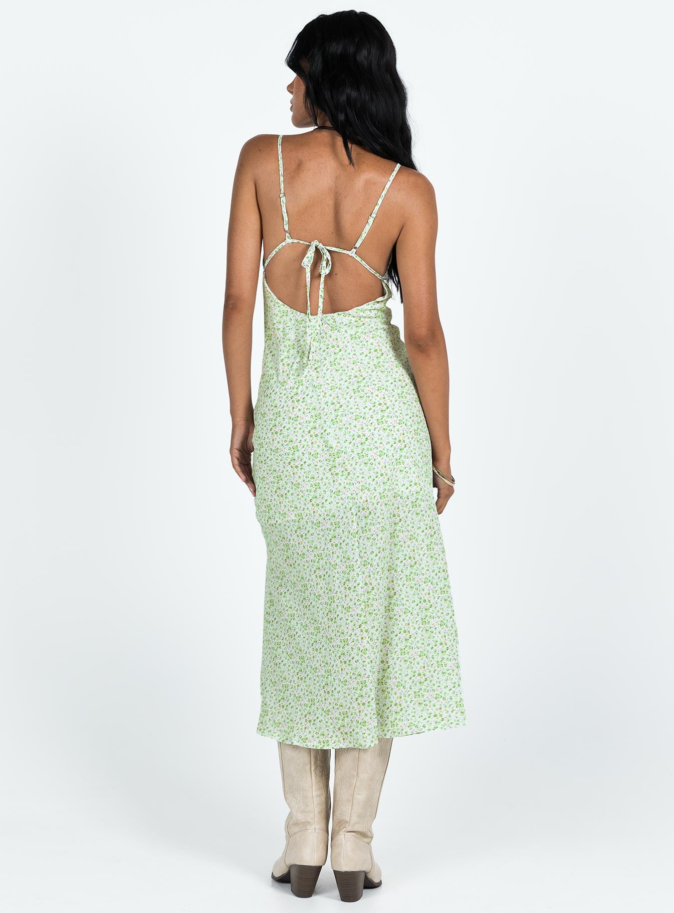 Corbio Midi Dress Green Floral - Image 5