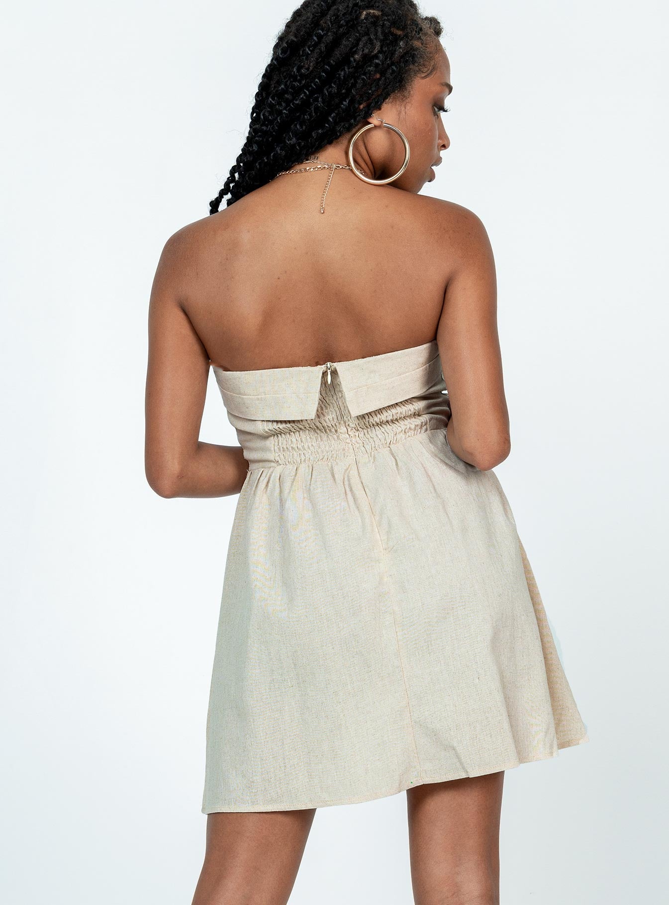 Kallie Mini Dress Beige - Image 5
