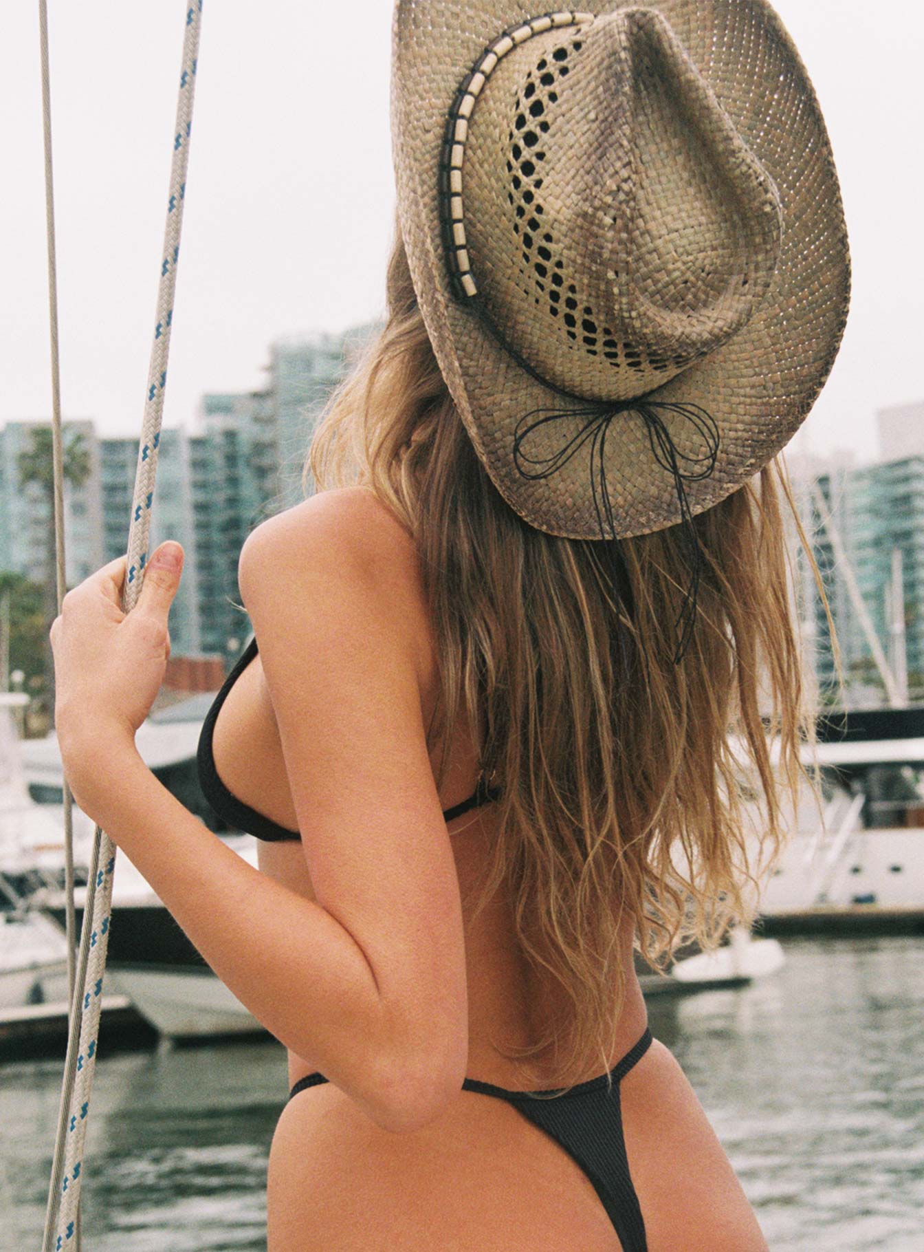 Myla Triangle Bikini Top Black - Image 4