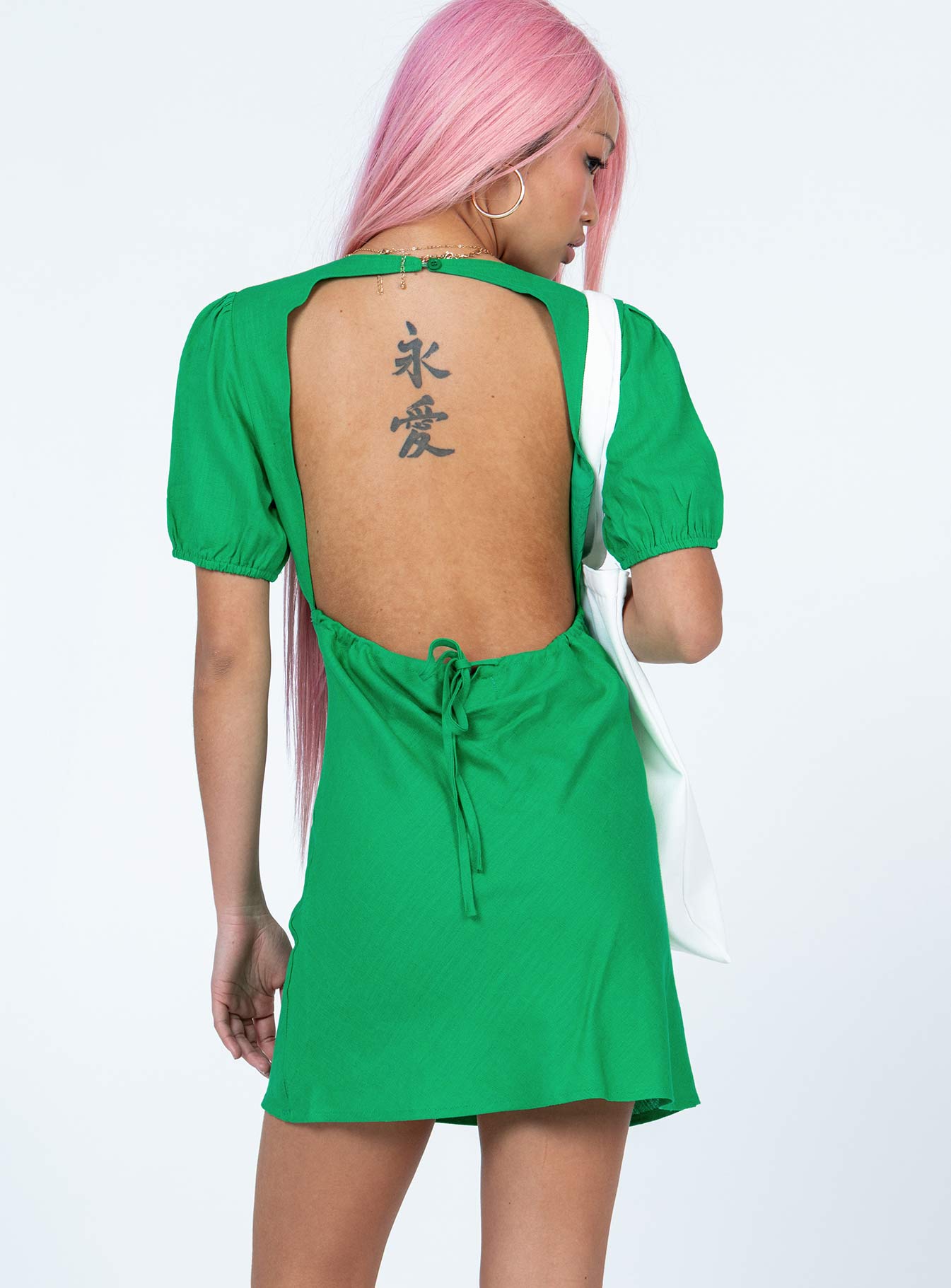 Fabian Mini Dress Green - Image 4