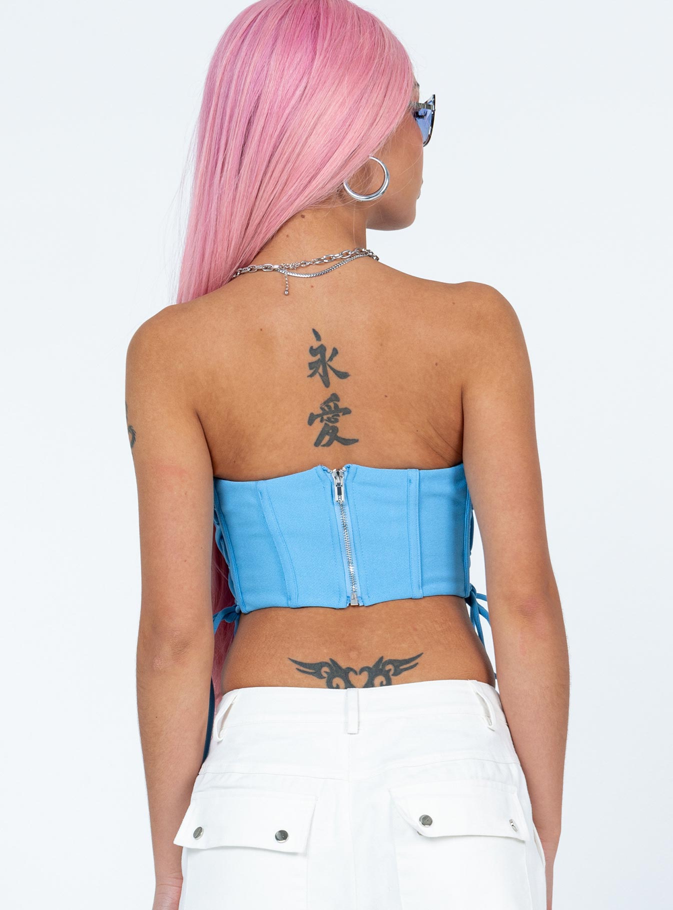 Mylor Strapless Top Blue - Image 5