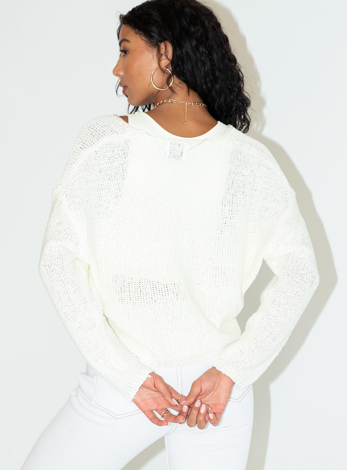 Nerin Cropped Sweater White - Image 5