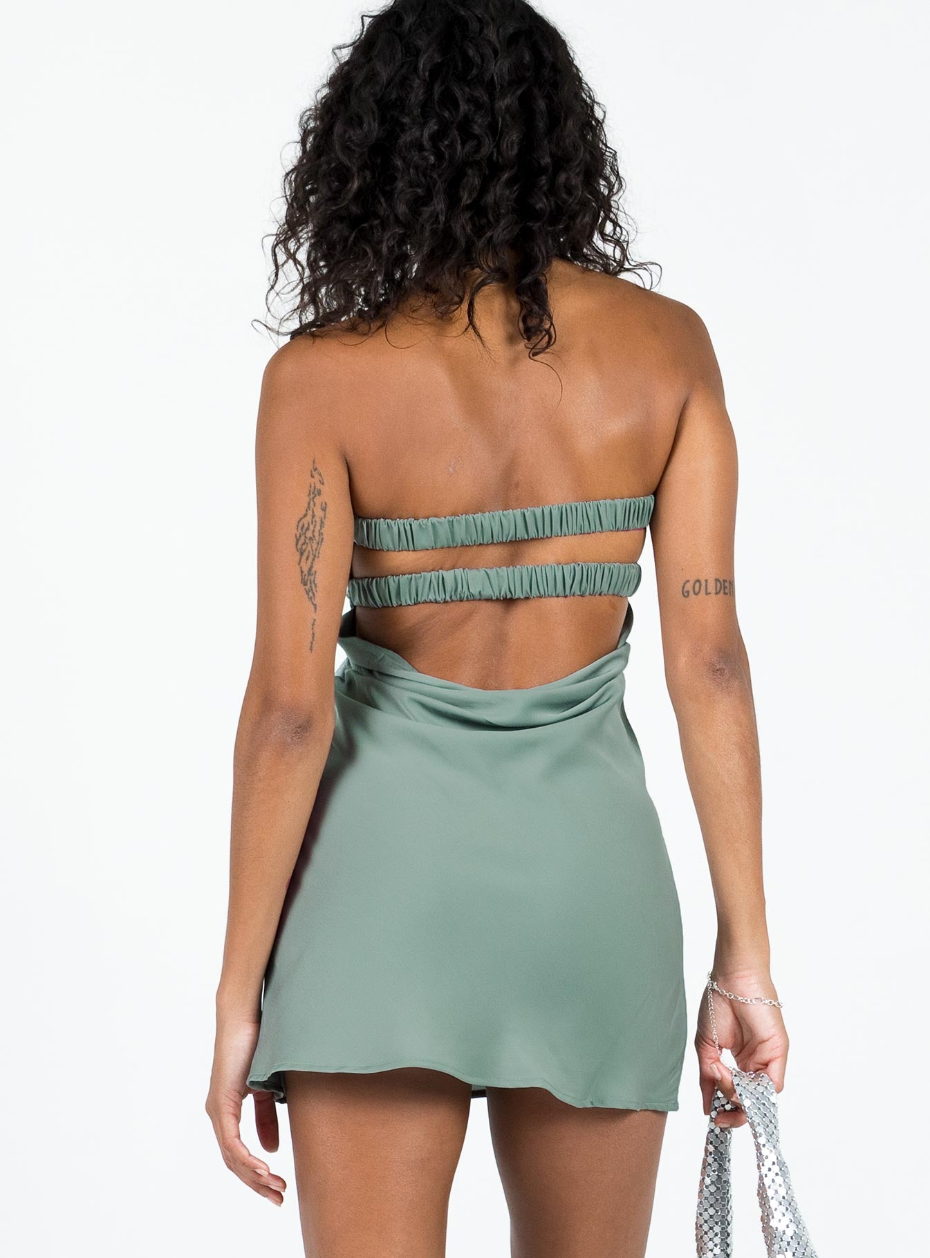 Shellie Mini Dress Green - Image 5
