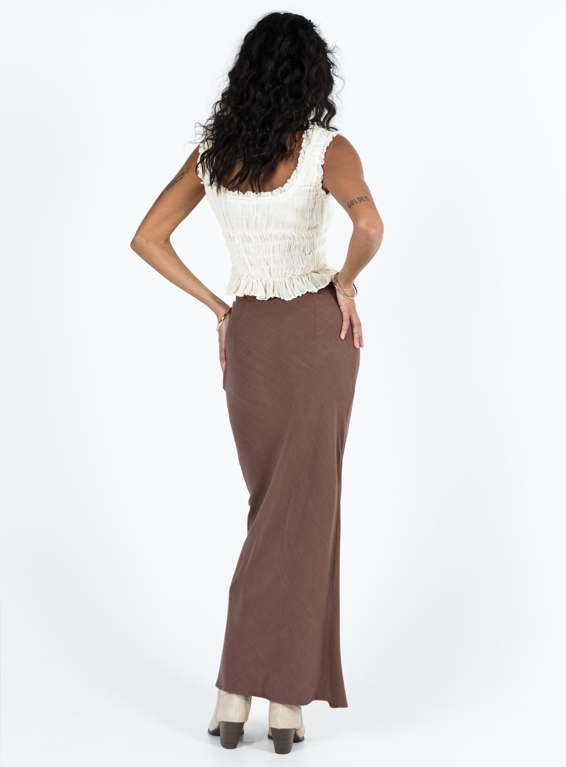 Jodie Maxi Skirt Brown - Image 5