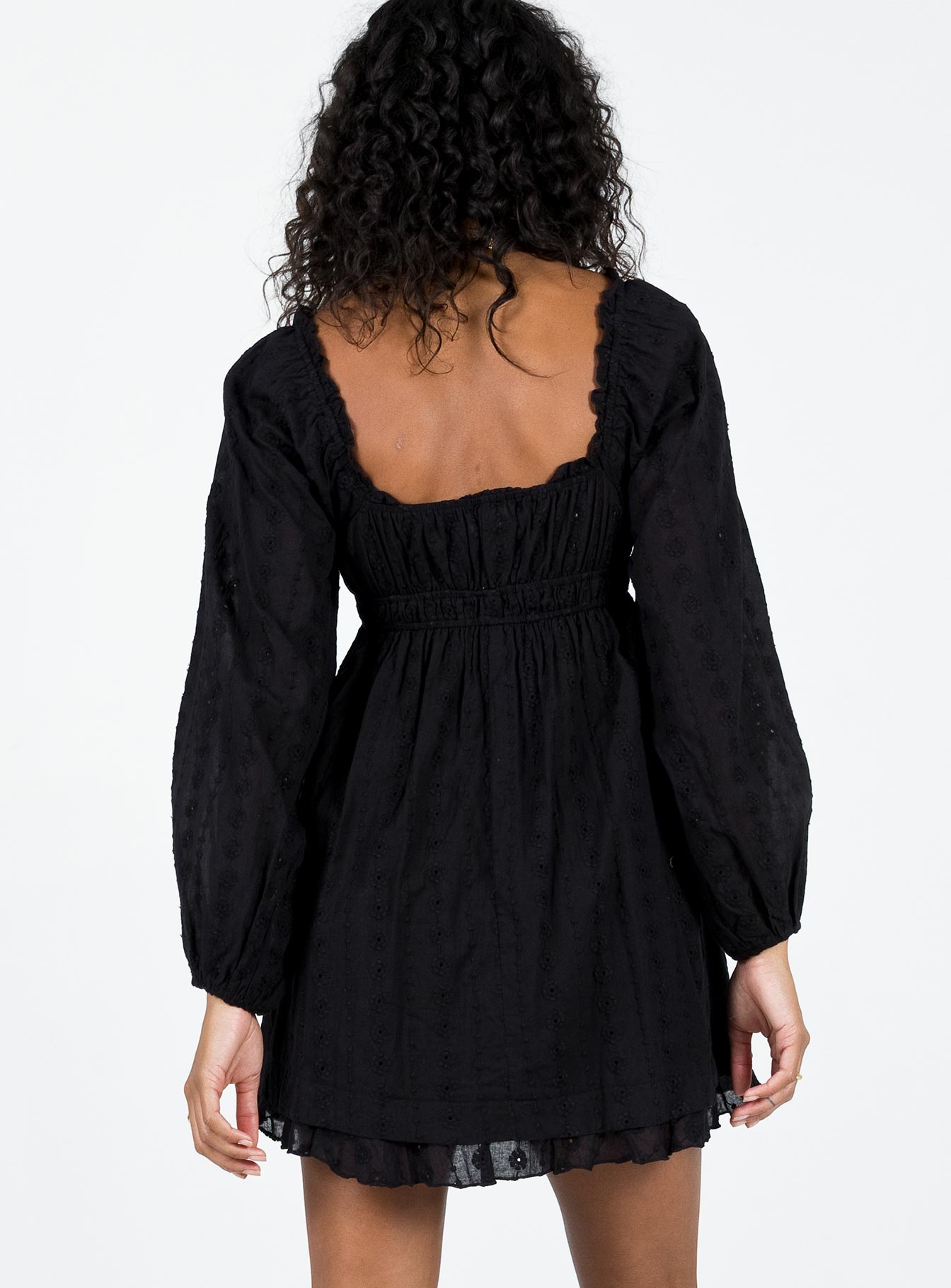 Carlita Long Sleeve Mini Dress Black - Image 5