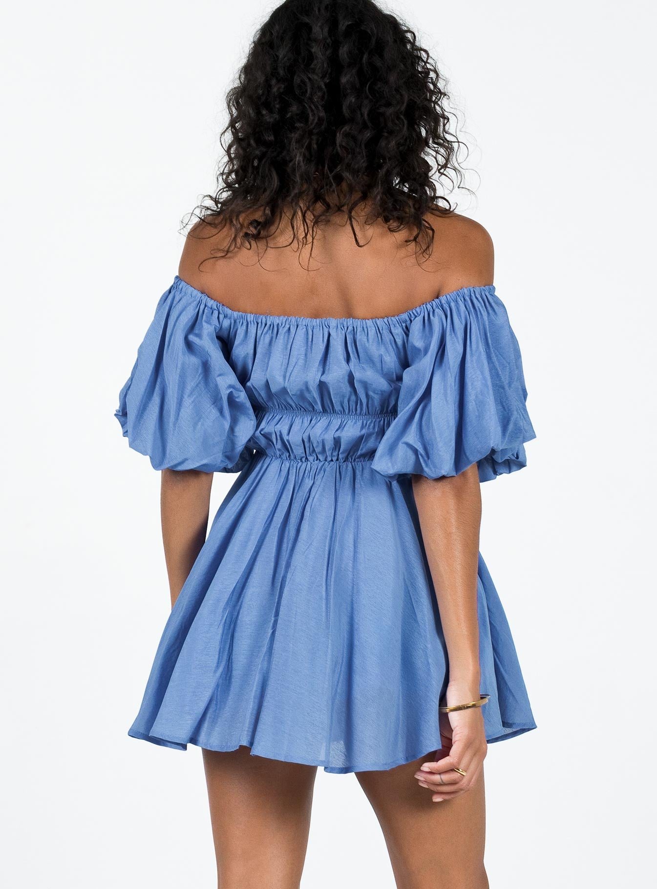 Halton Mini Dress Blue - Image 5