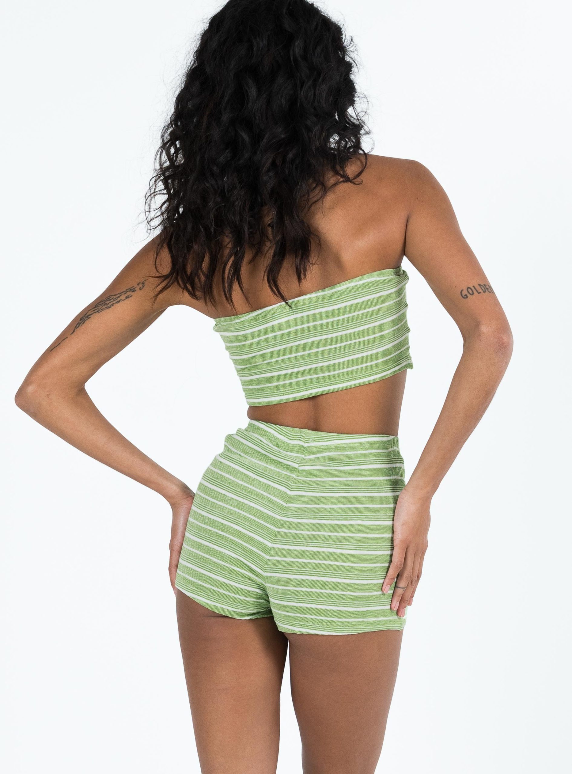 Pool Party Knit Shorts Green Stripe - Image 6