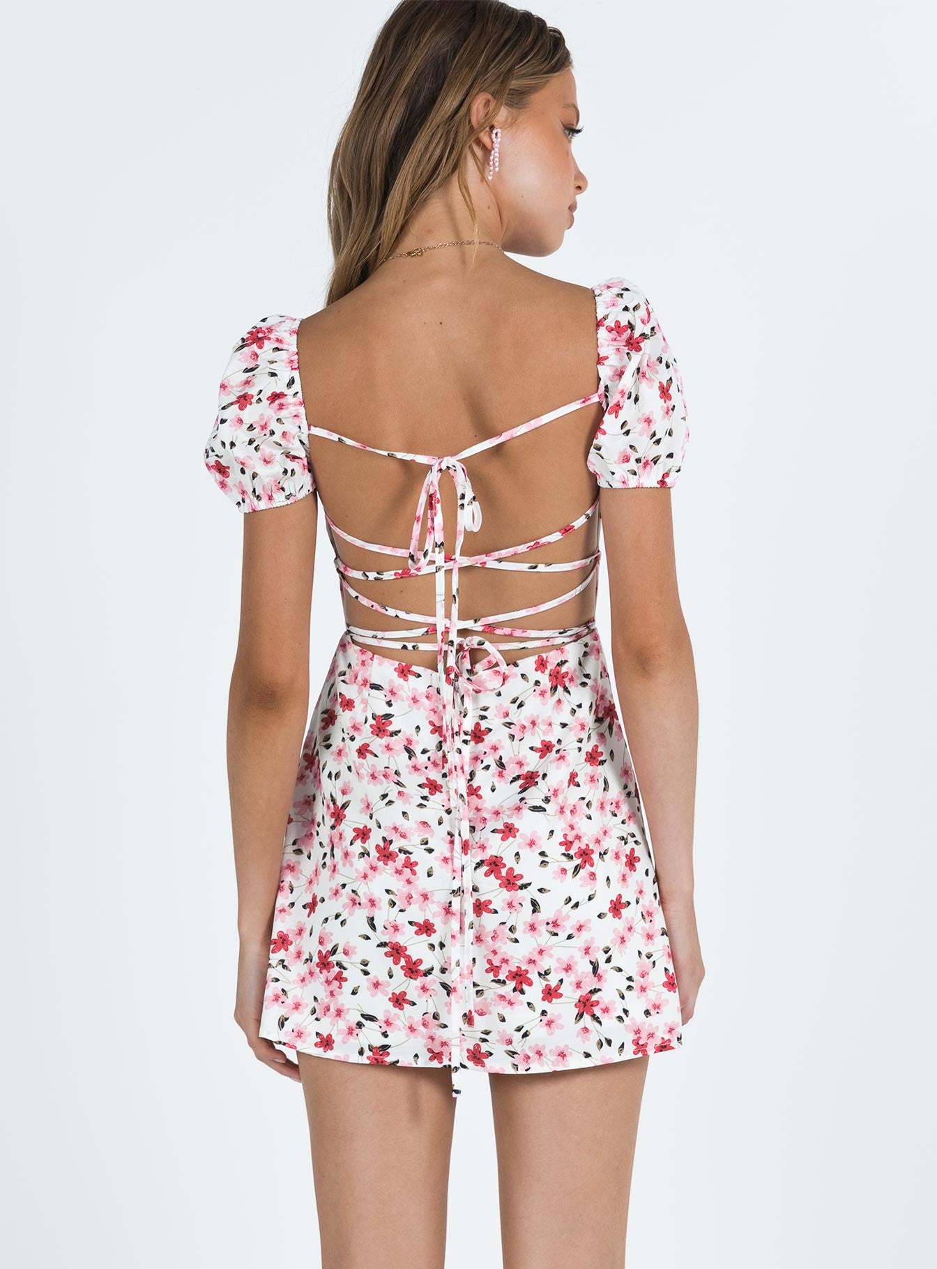 Havena Mini Dress White / Floral - Image 5