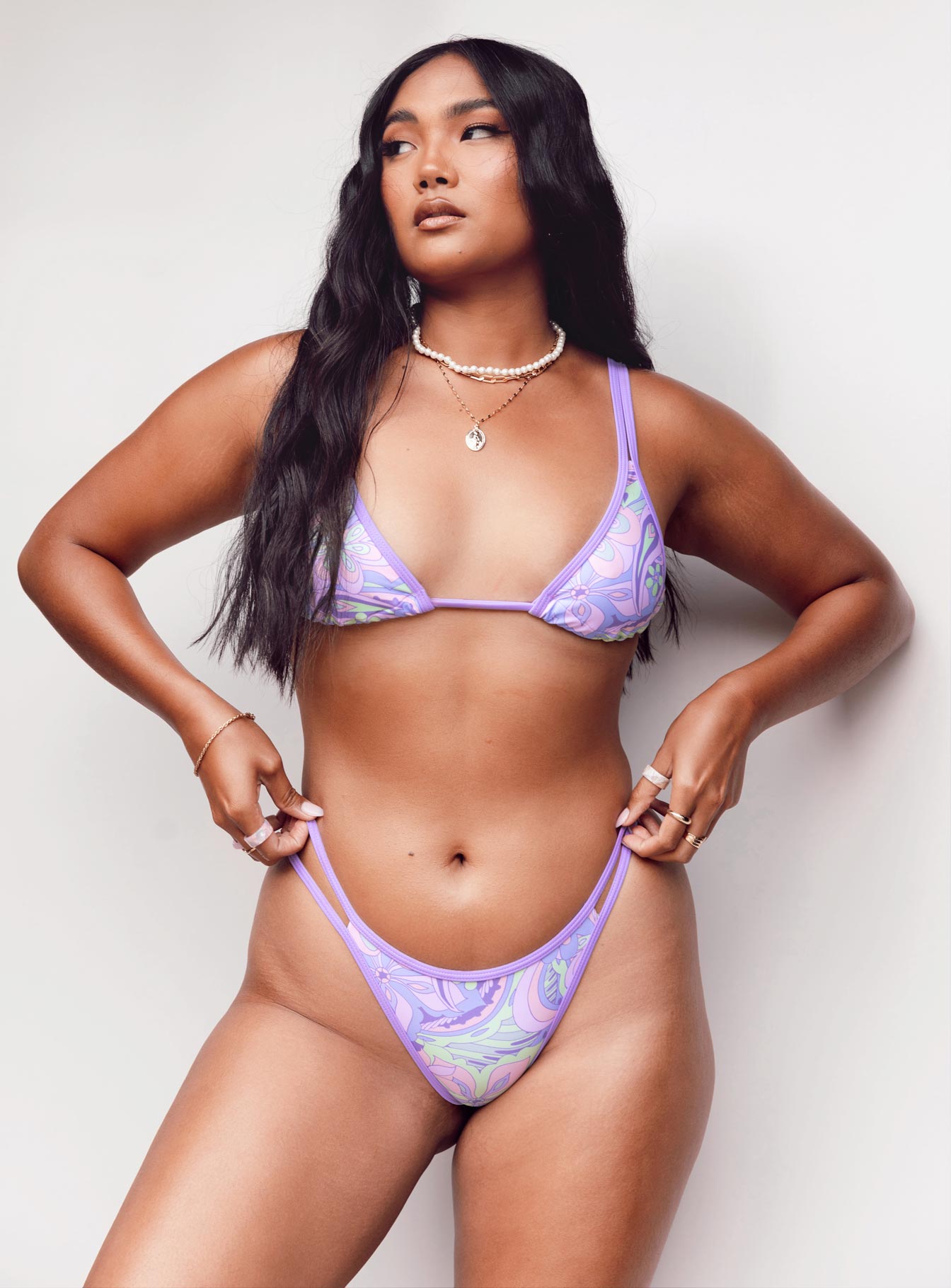 Hailey Bikini Top Purple Multi - Image 4