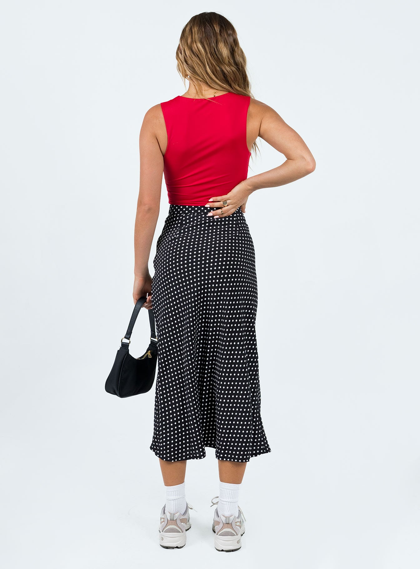 Mabel Midi Skirt Black Polka Dot - Image 4