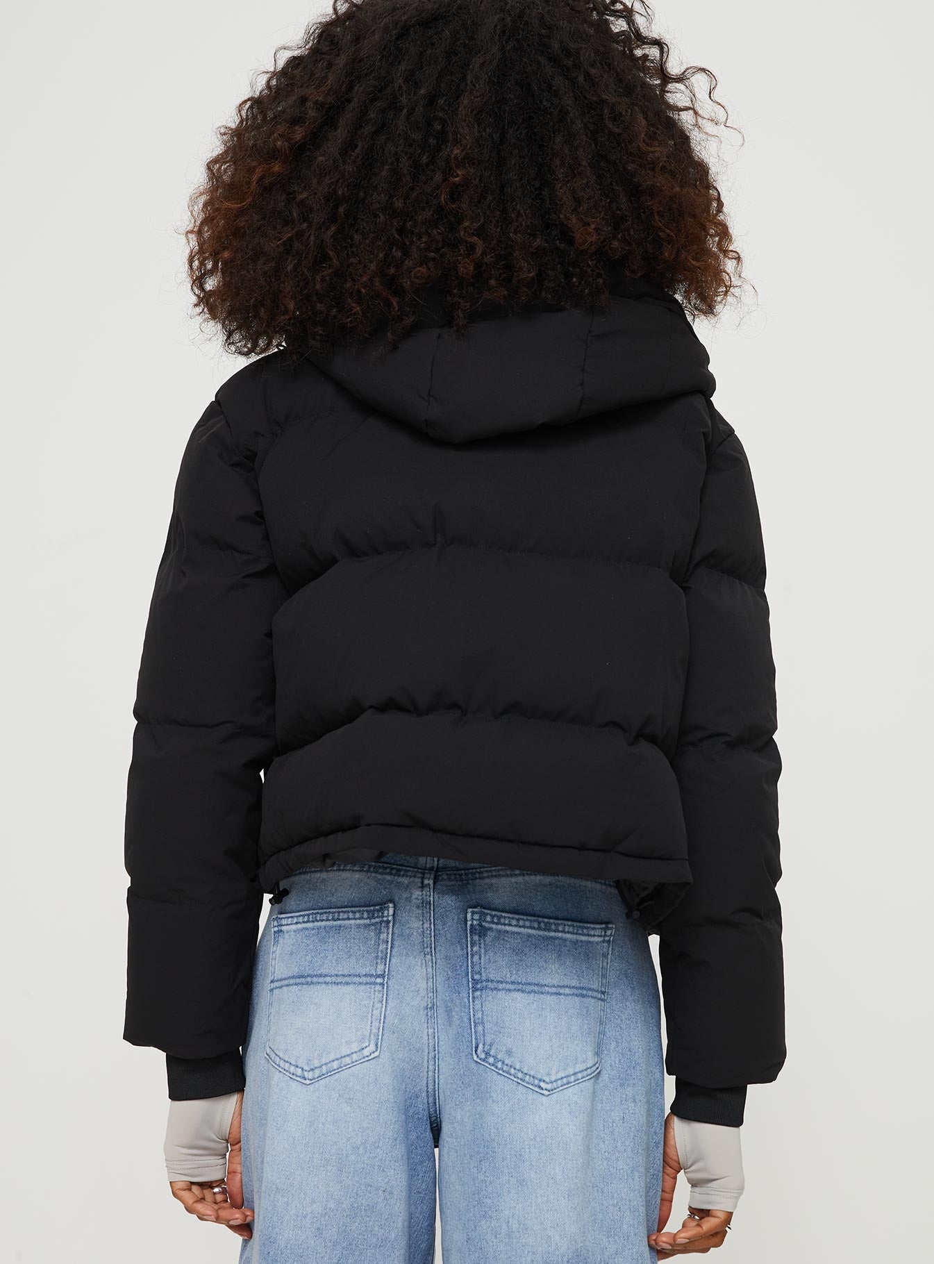 Morrie Hooded Puffer Jacket Black - Image 5