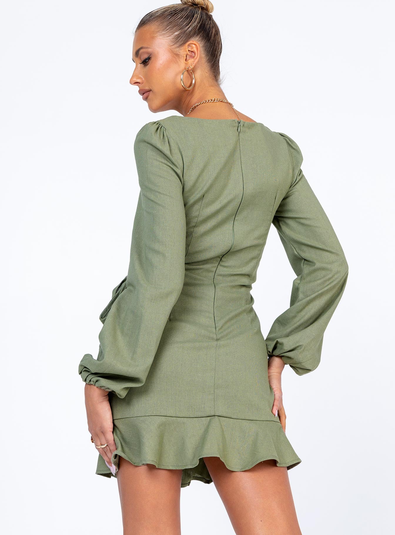 The Villa Mini Dress Green - Image 5