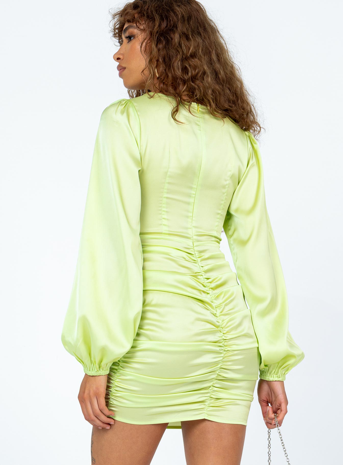 Ryland Long Sleeve Mini Dress Green - Image 6