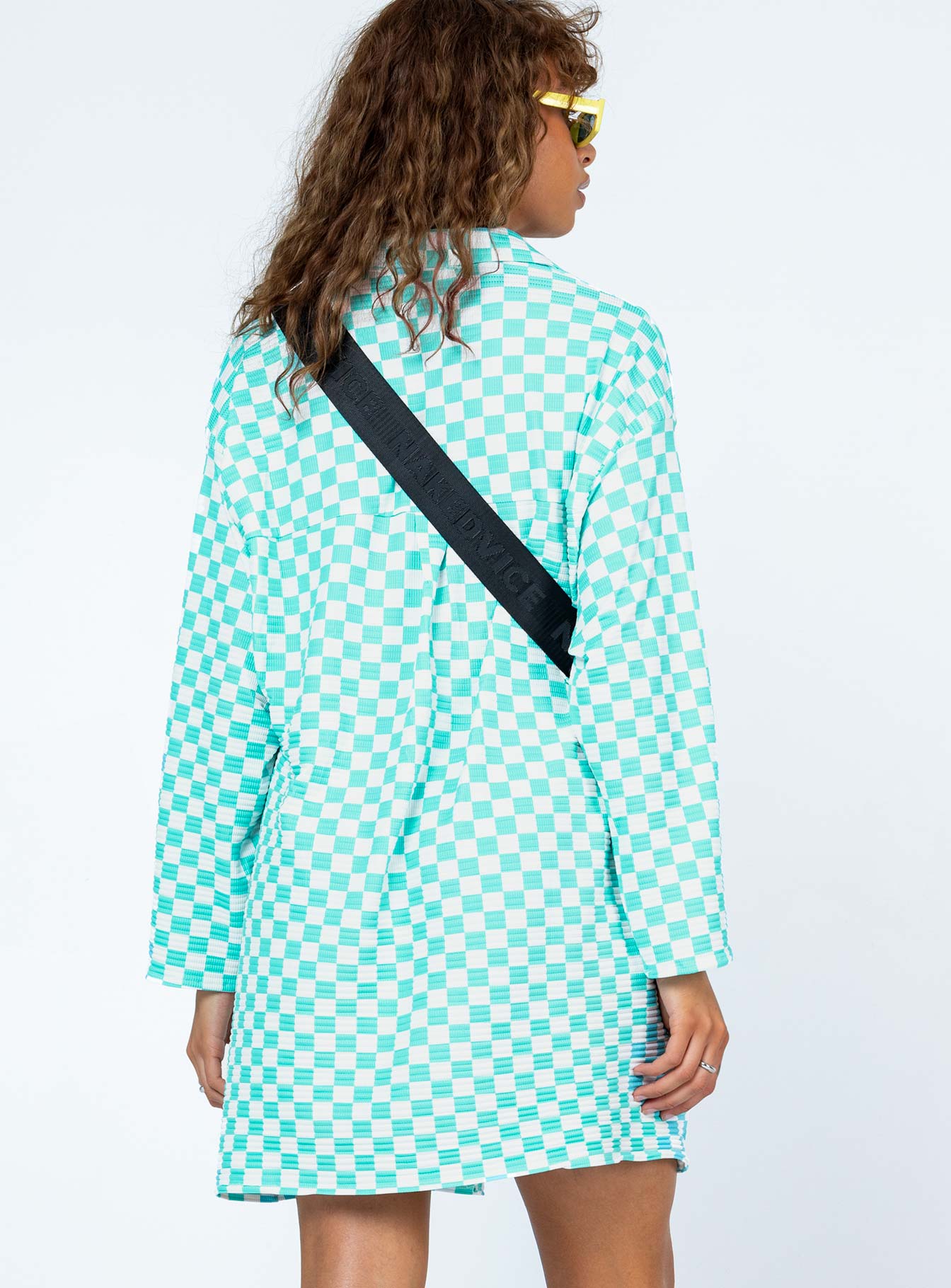 Loraine Shirt Mini Dress Blue Check - Image 5