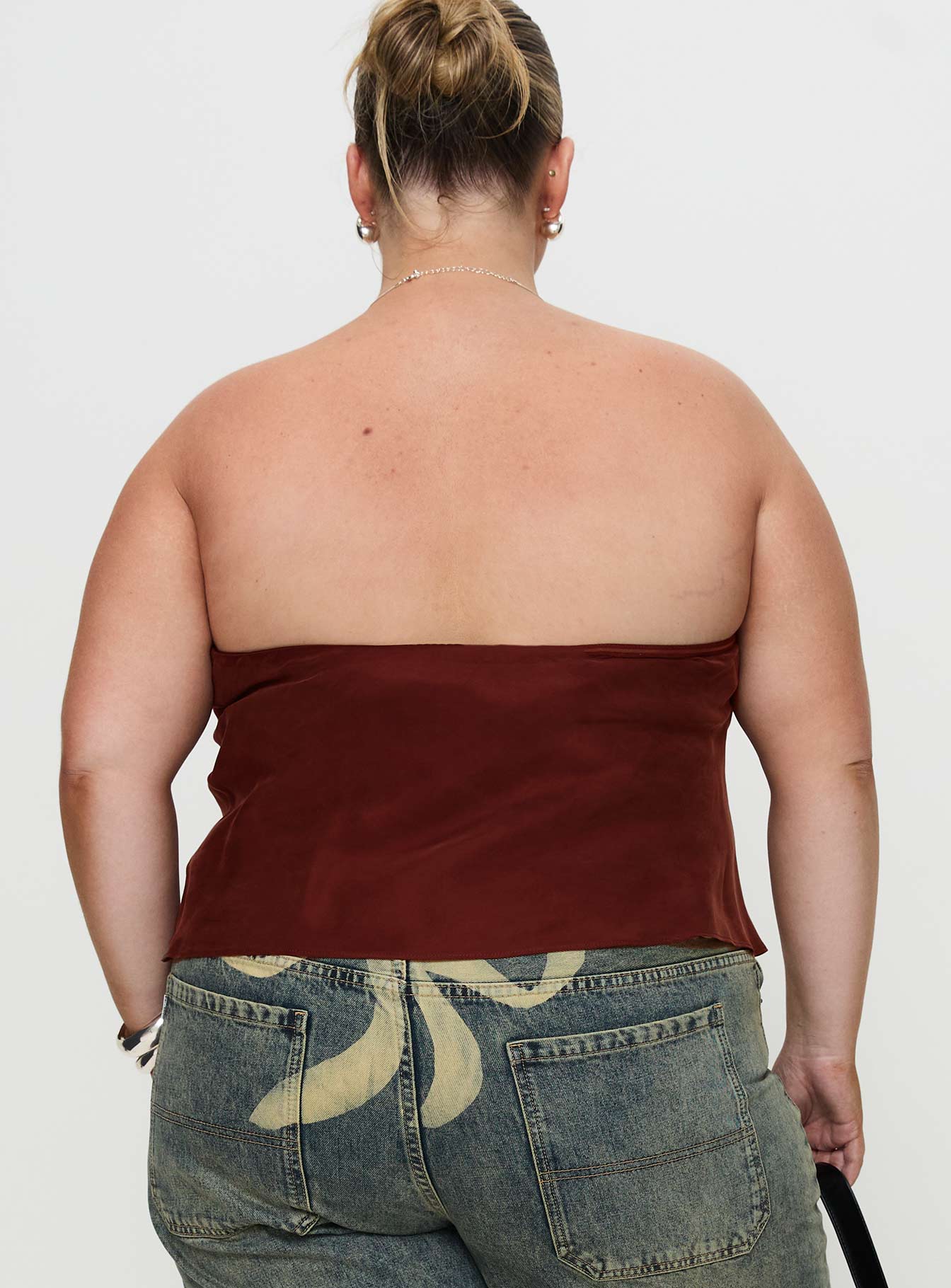Lucelia Strapless Top Brown Curve - Image 5