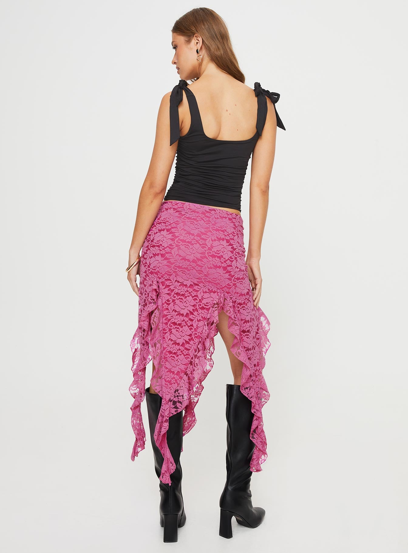 Unconditional Ruffle Midi Skirt Purple - Image 8