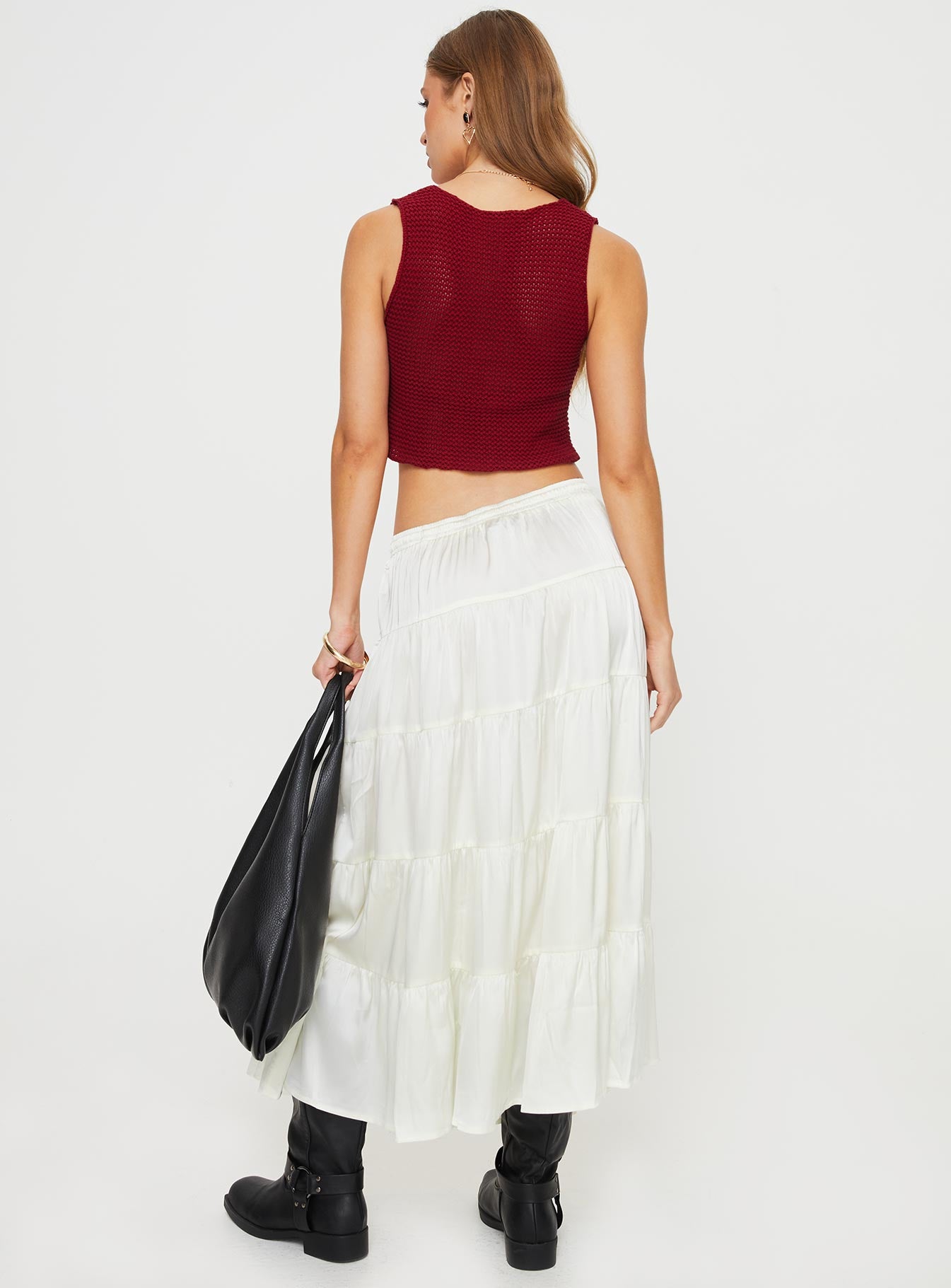 Keira Tiered Maxi Skirt Porcelain - Image 5