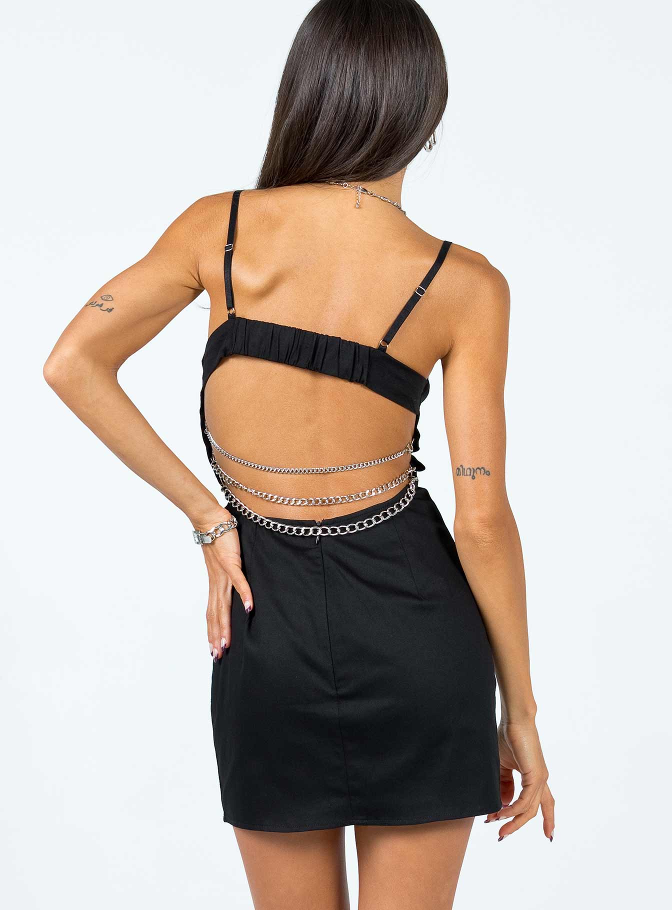 VIP Chain Mini Dress Black - Image 5