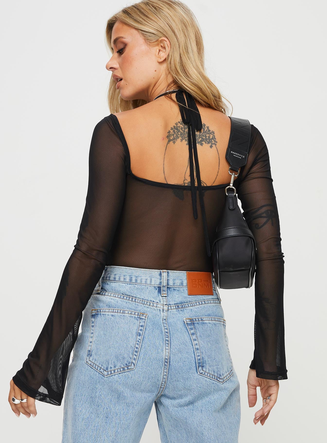 Dyer Sheer Sleeve Bodysuit Black - Image 5