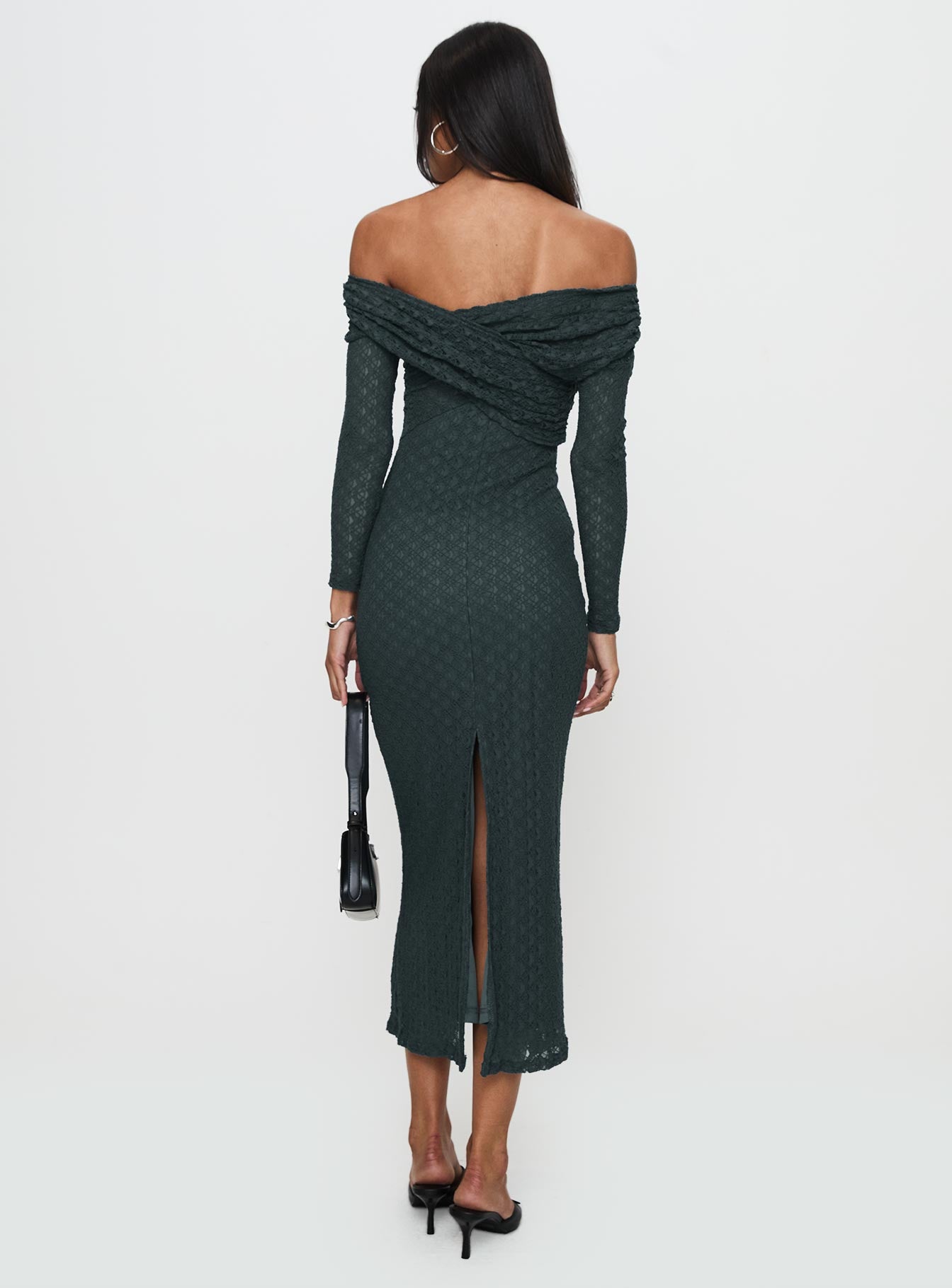 Elexis Off The Shoulder Maxi Dress Blue - Image 4