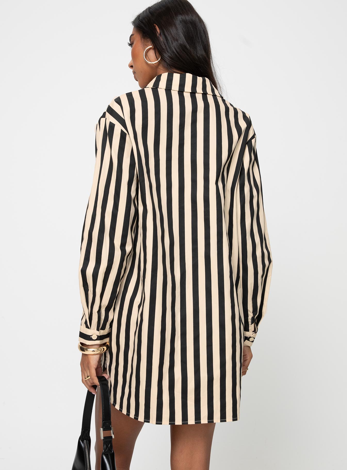 Hancer Shirt Dress Black / Cream - Image 5