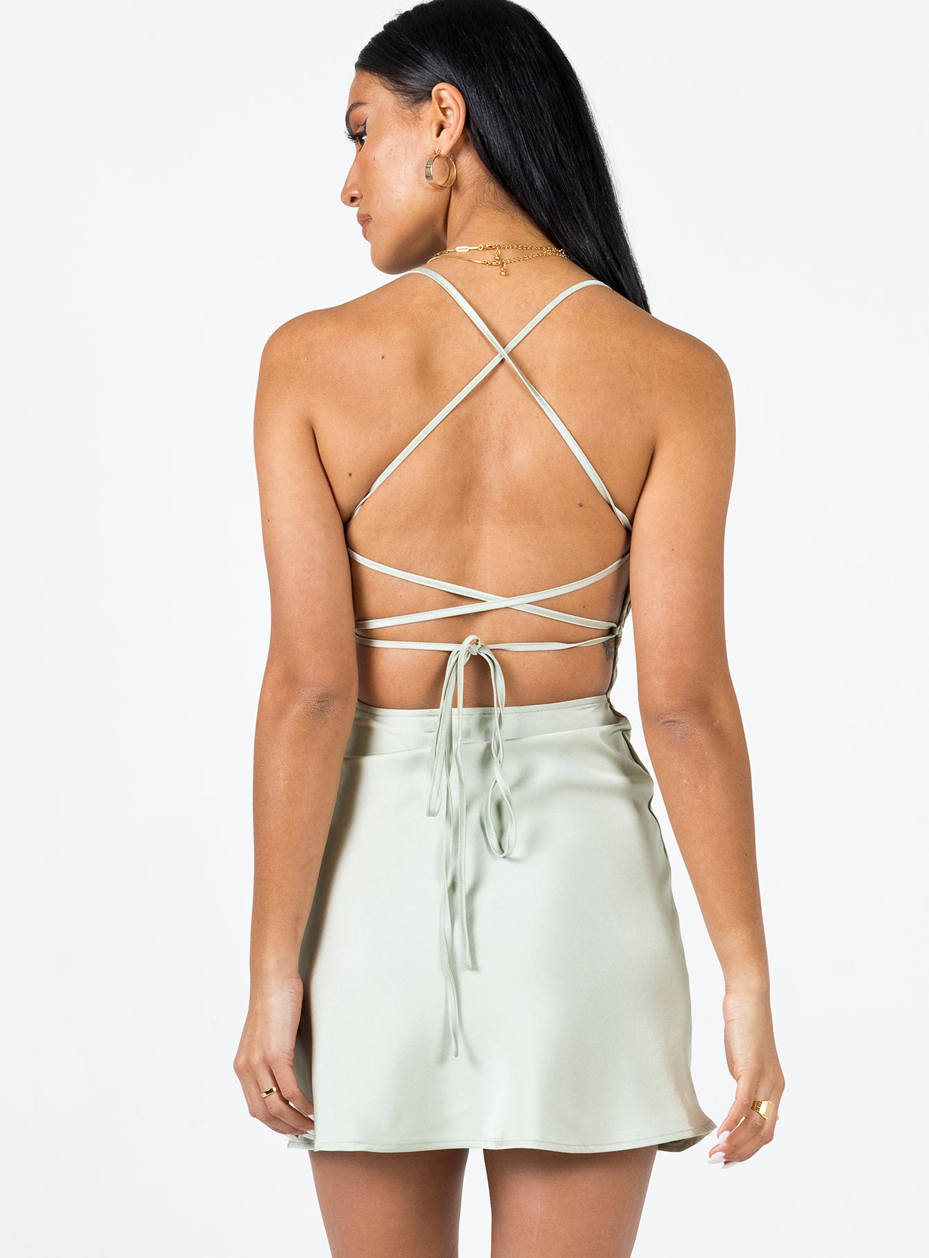 Paulina Mini Dress Sage - Image 5