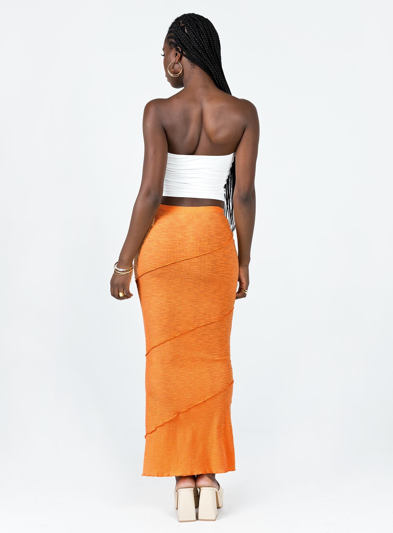 Oscar Maxi Skirt Orange - Image 5